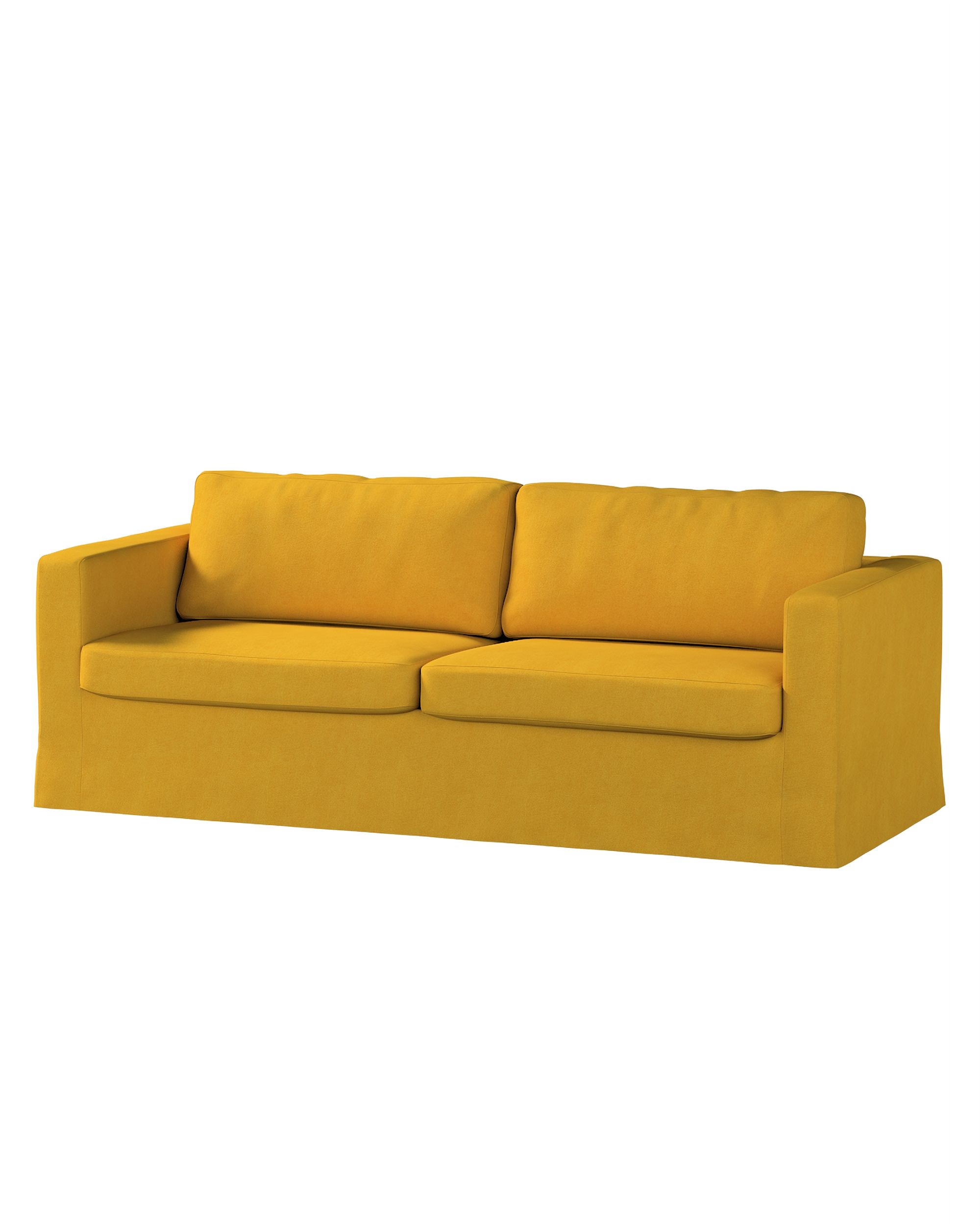 Bezug für Karlstad 3-Sitzer Sofa nicht ausklappbar, lang Farbe gelb Stoff strukturiert
