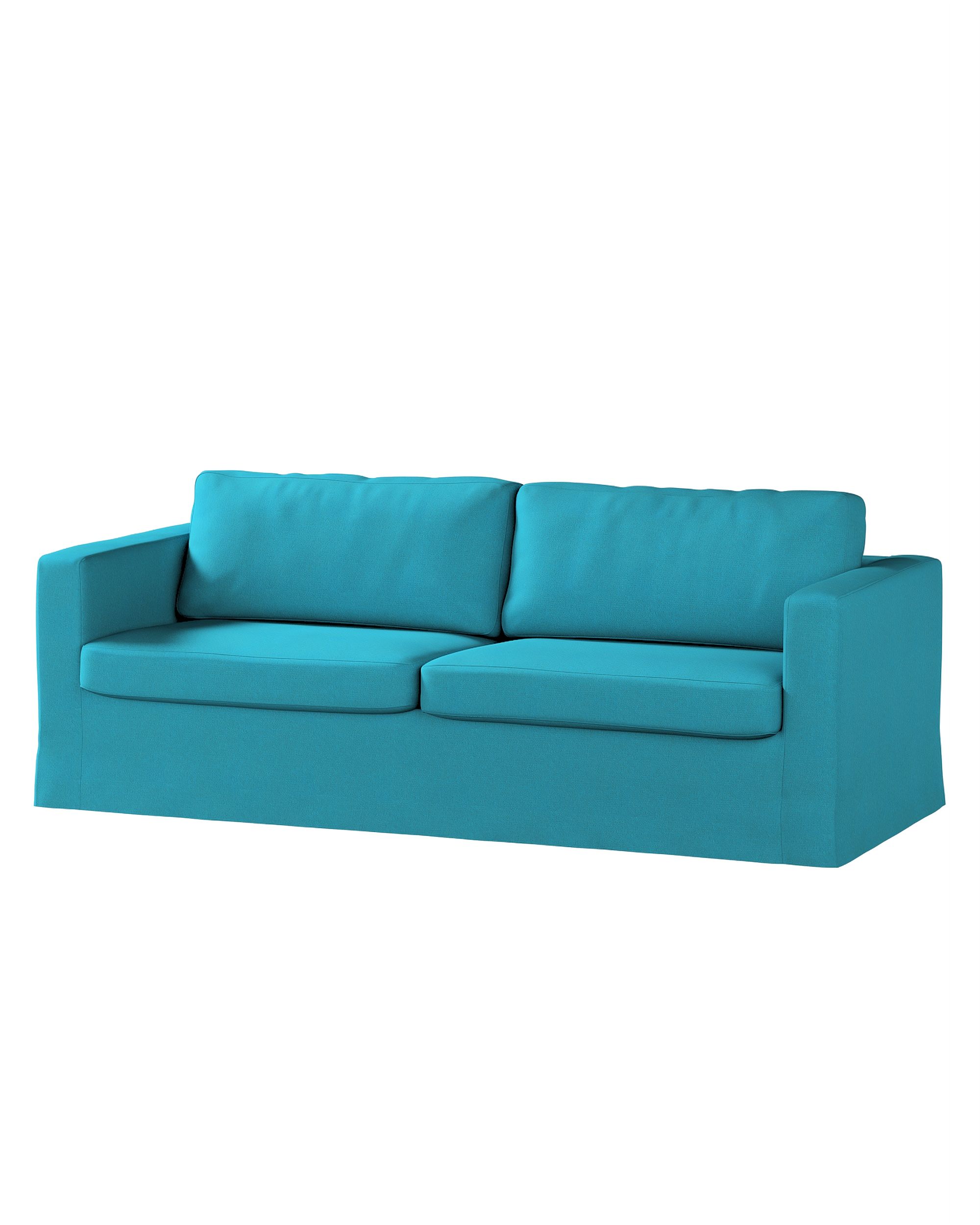 Bezug für Karlstad 3-Sitzer Sofa nicht ausklappbar, lang Farbe blau Stoff strukturiert