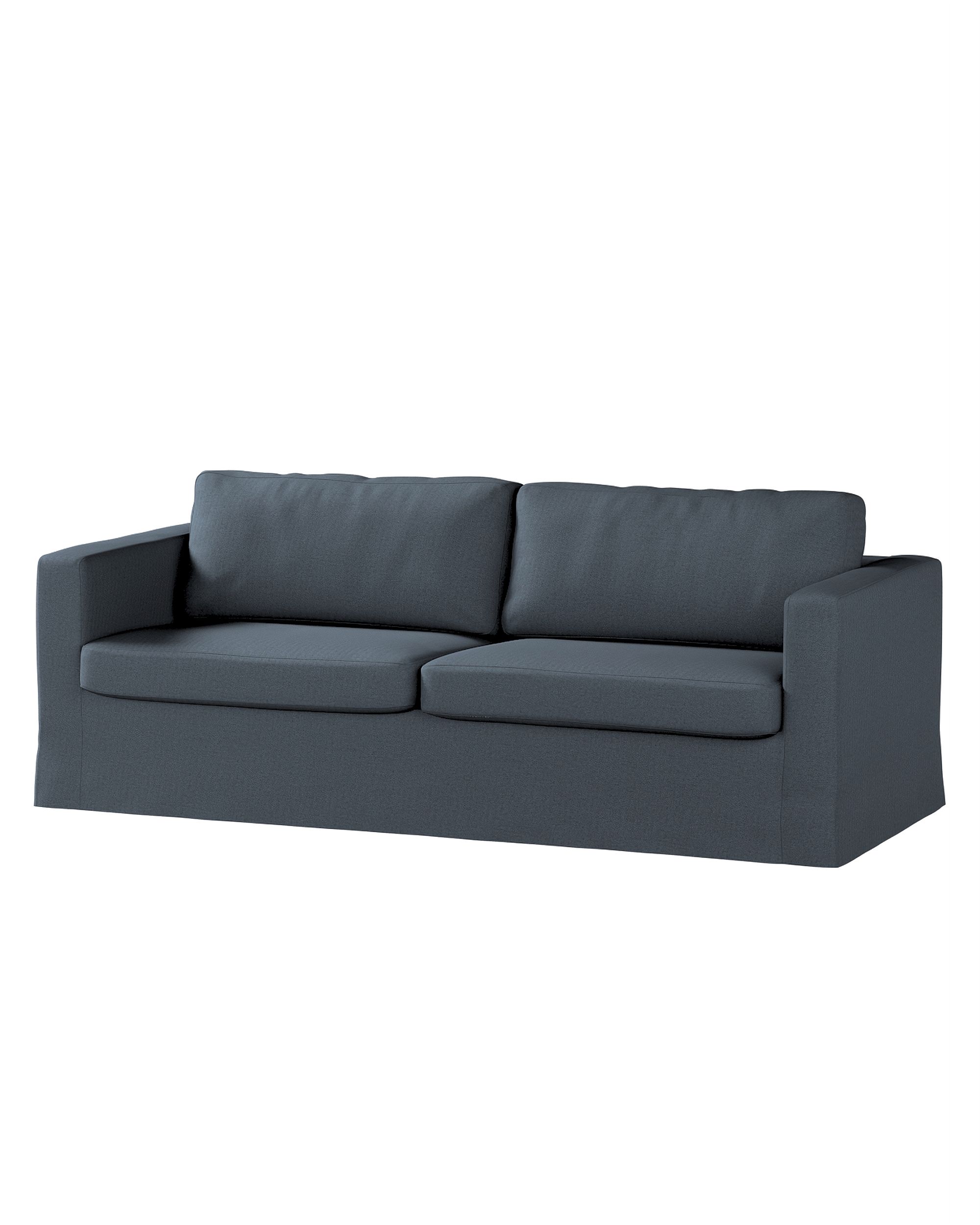 Bezug für Karlstad 3-Sitzer Sofa nicht ausklappbar, lang Farbe blau Stoff strukturiert