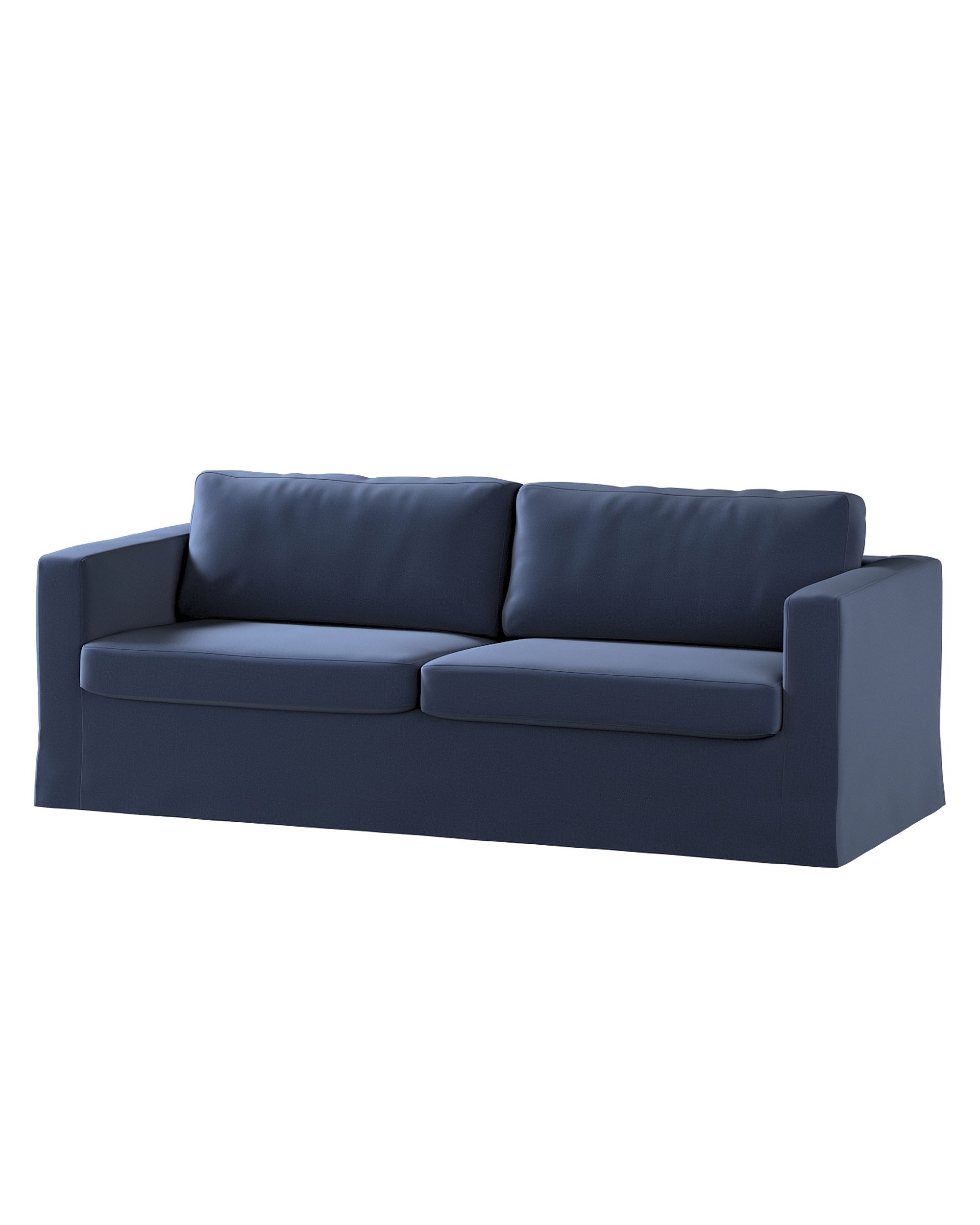 Bezug für Karlstad 3-Sitzer Sofa nicht ausklappbar, lang Farbe dunkelblau Stoff samt