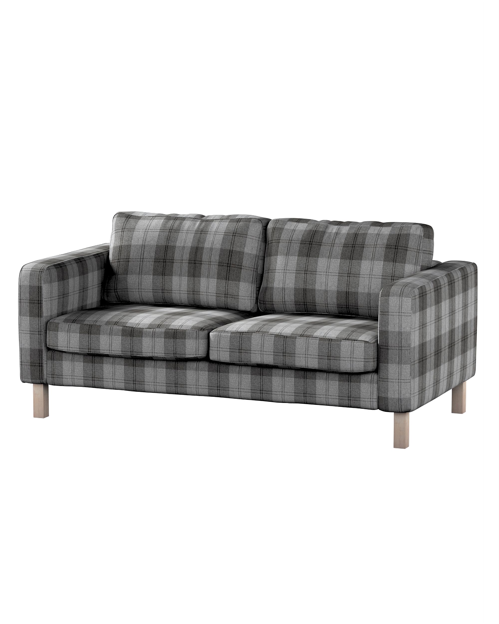 Bezug für Karlstad 2-Sitzer Sofa nicht ausklappbar Farbe grau Stoff strukturiert, gemustert
