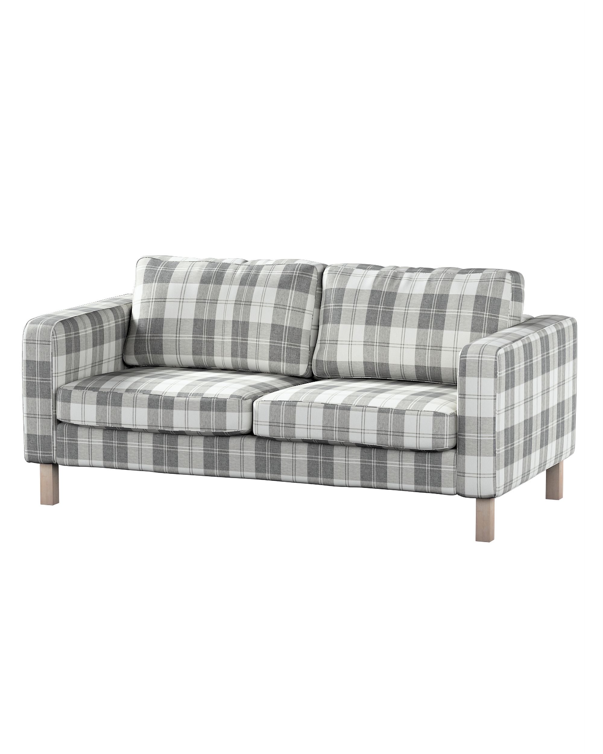 Bezug für Karlstad 2-Sitzer Sofa nicht ausklappbar Farbe grau Stoff strukturiert, gemustert