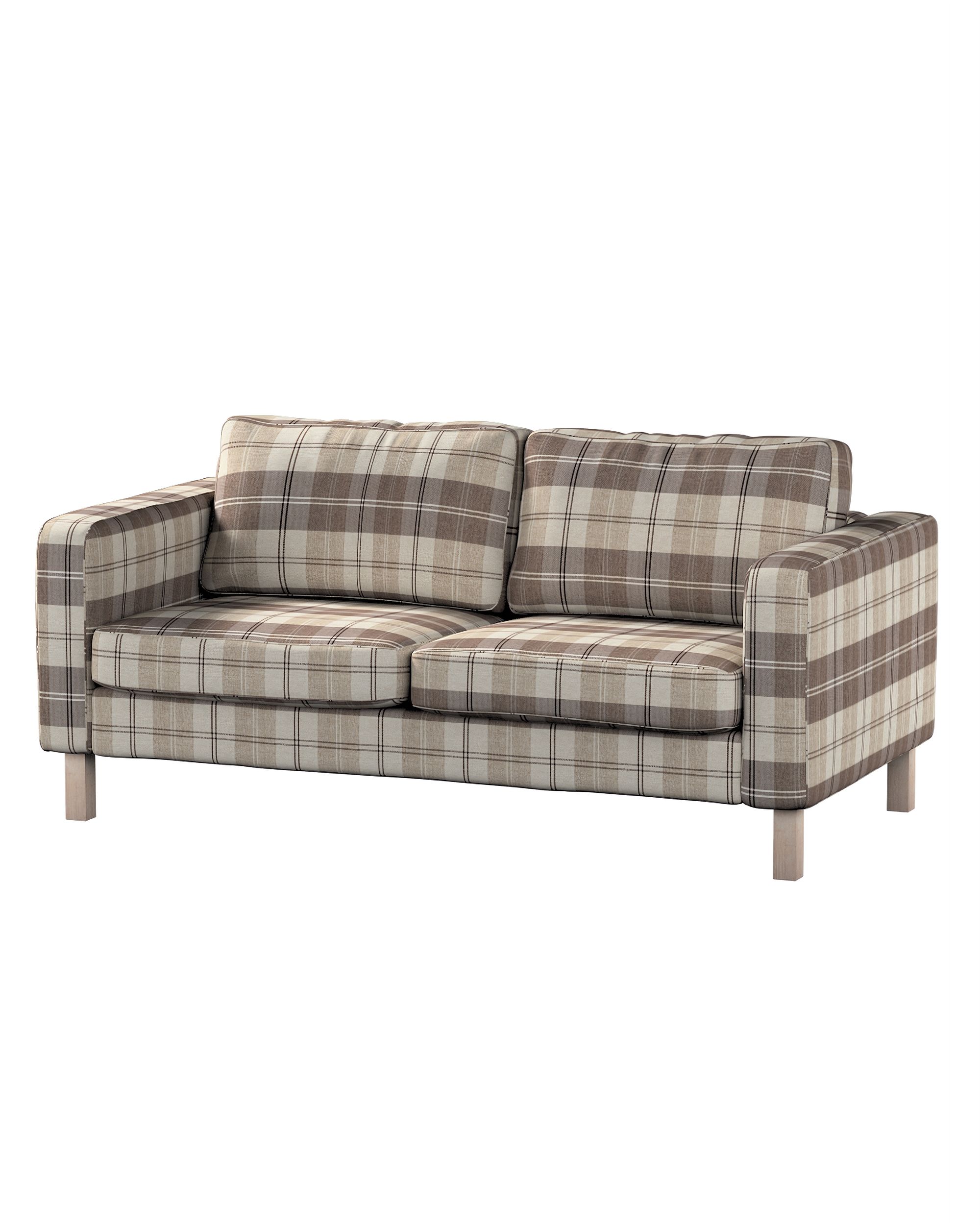 Bezug für Karlstad 2-Sitzer Sofa nicht ausklappbar Farbe beige Stoff strukturiert, gemustert