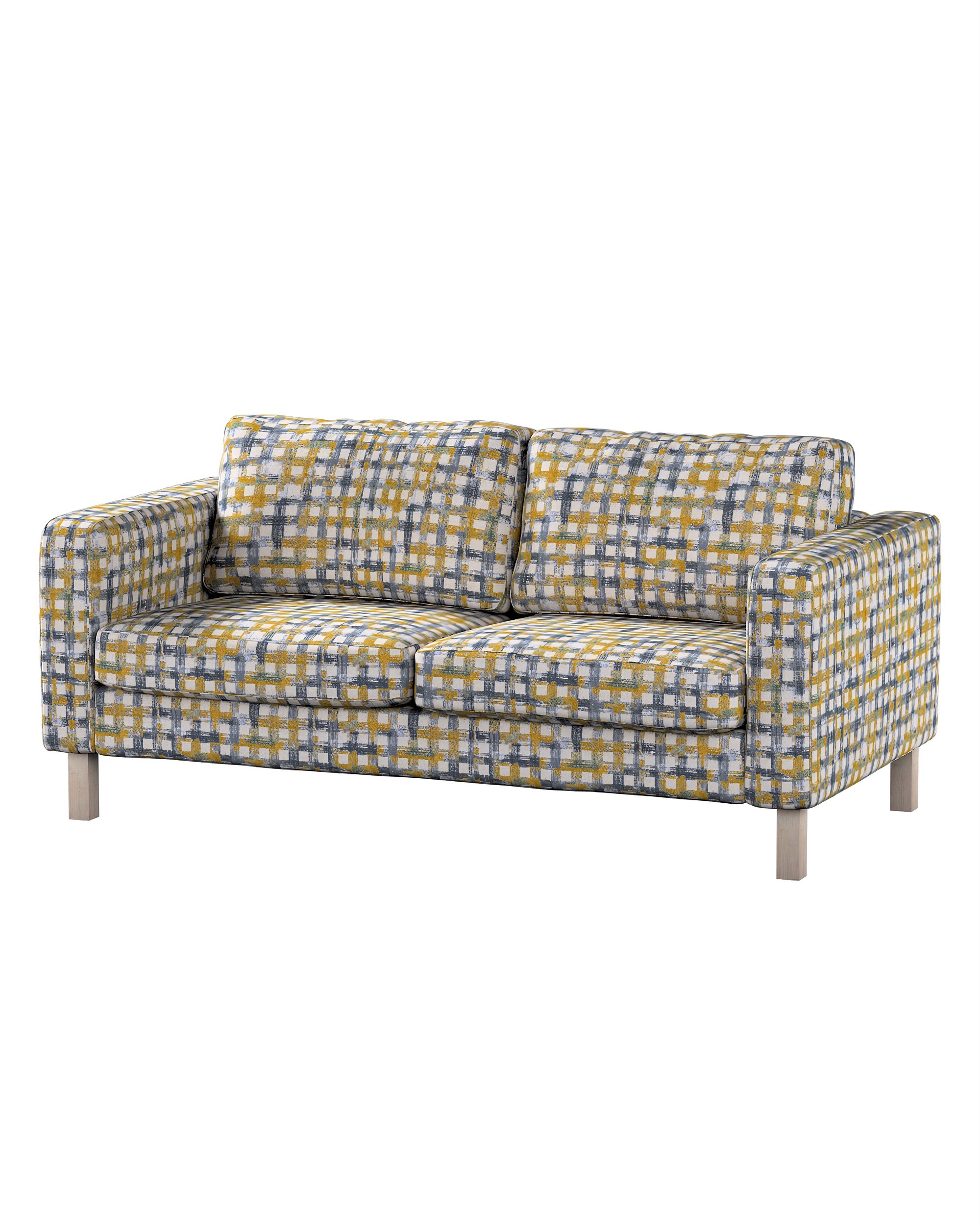Bezug für Karlstad 2-Sitzer Sofa nicht ausklappbar Farbe blau Stoff strukturiert, gemustert