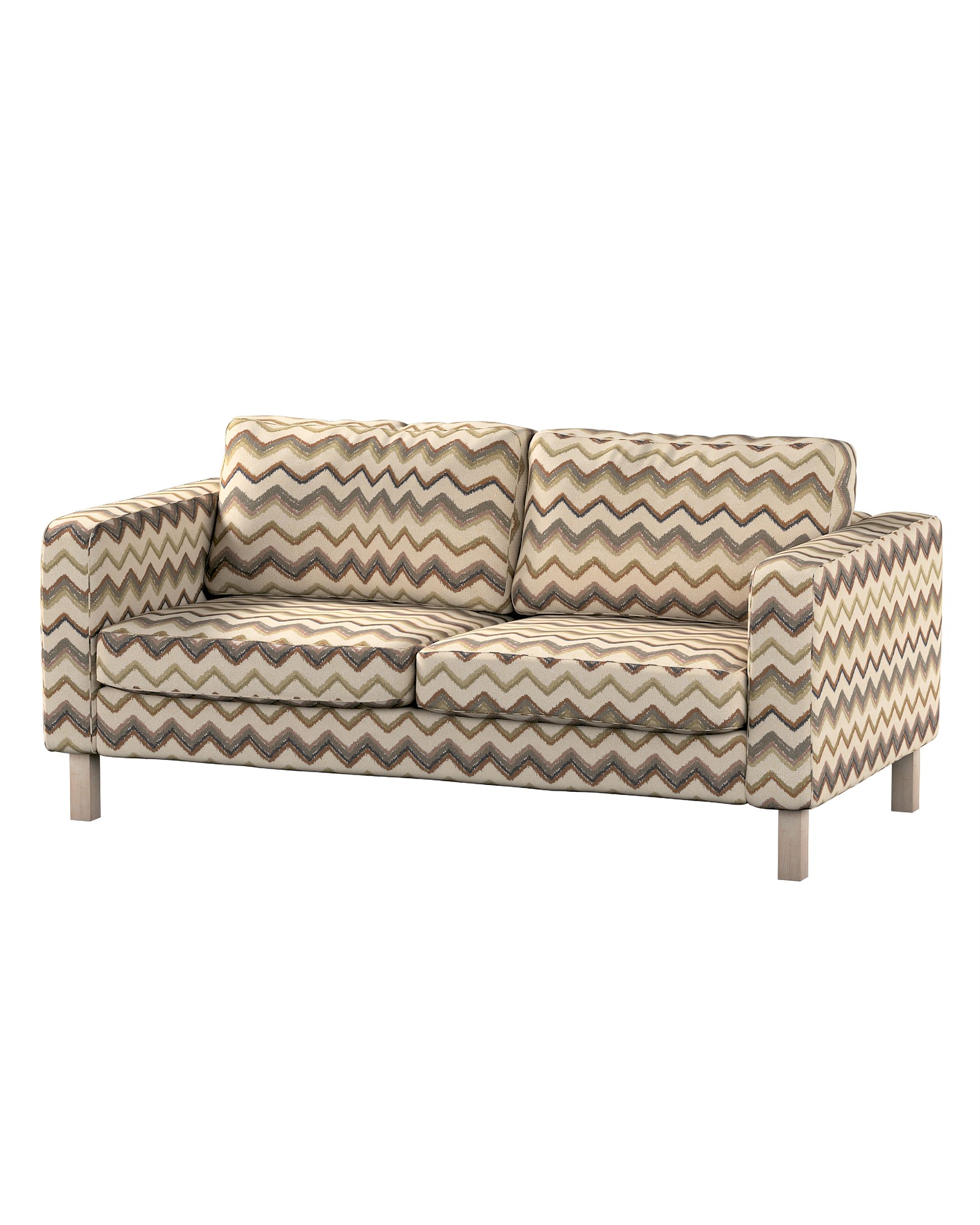 Bezug für Karlstad 2-Sitzer Sofa nicht ausklappbar Farbe beige Stoff strukturiert, gemustert