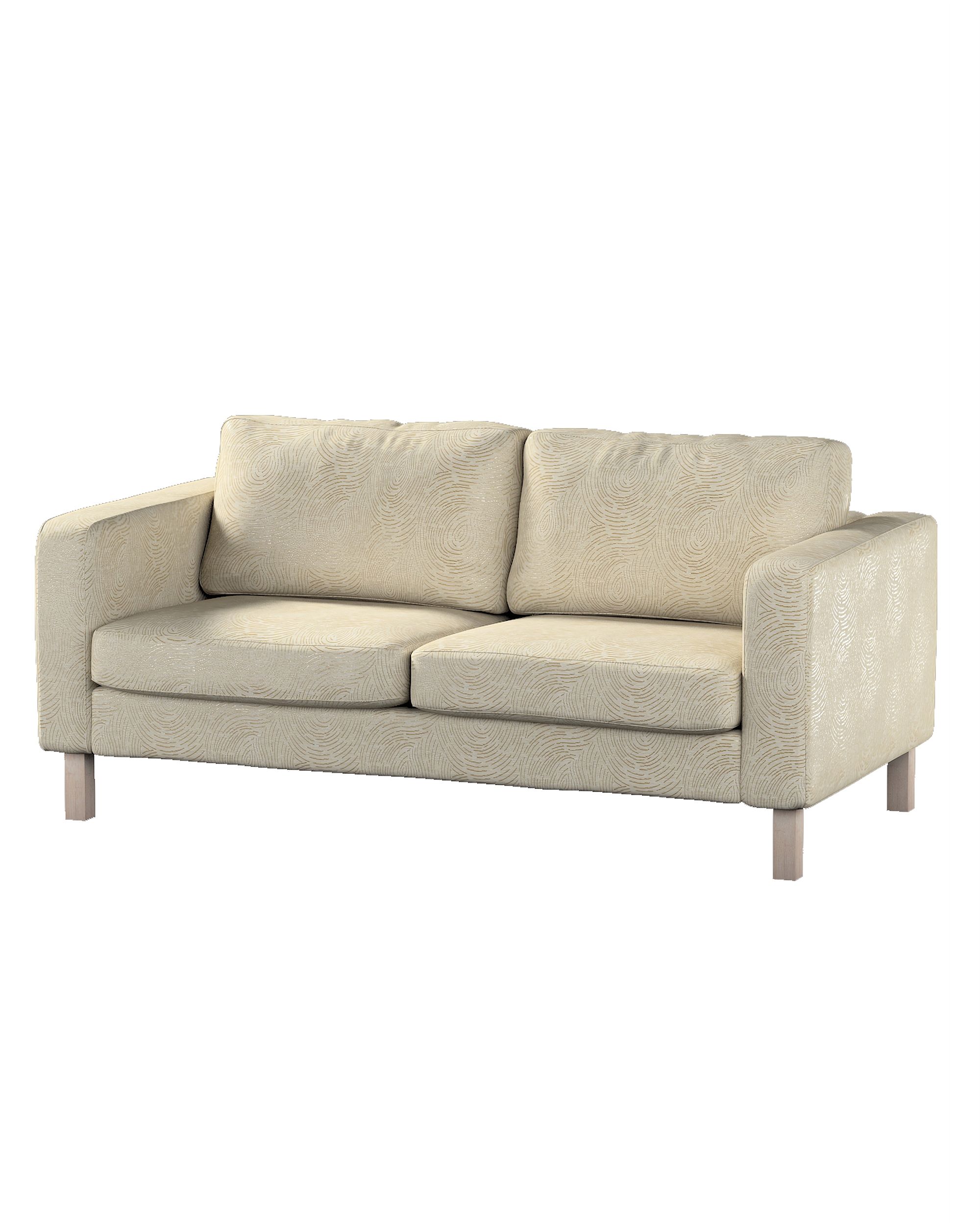 Bezug für Karlstad 2-Sitzer Sofa nicht ausklappbar Farbe beige Stoff glänzend, strukturiert, gemustert