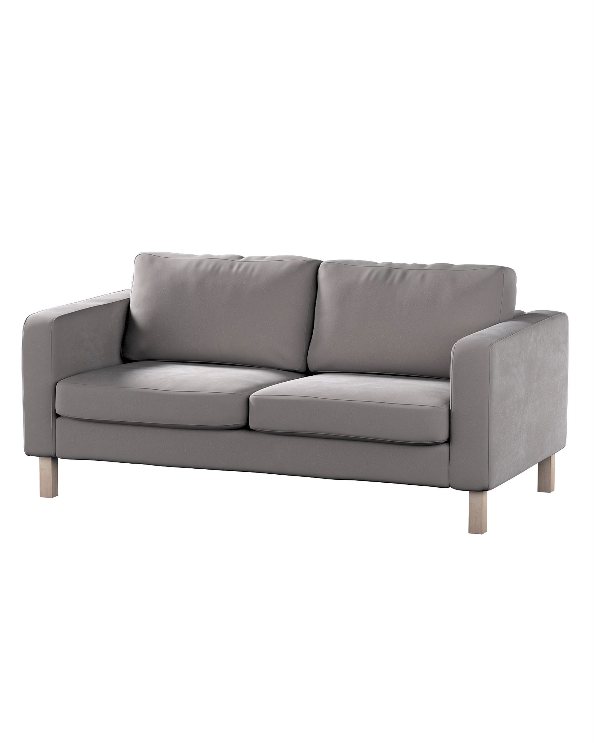 Bezug für Karlstad 2-Sitzer Sofa nicht ausklappbar Farbe grau Stoff glänzend, samt