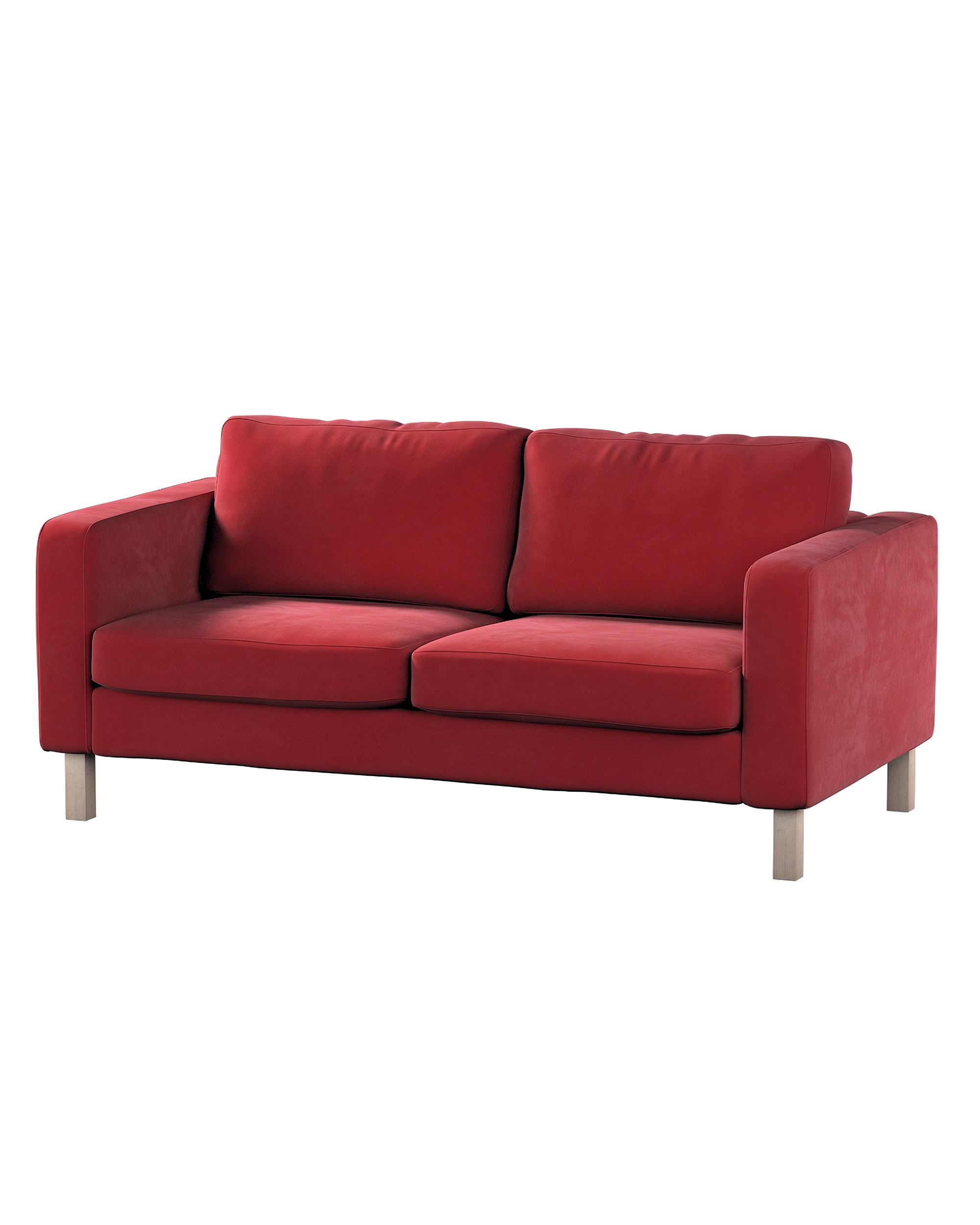 Bezug für Karlstad 2-Sitzer Sofa nicht ausklappbar Farbe rot Stoff glänzend, samt