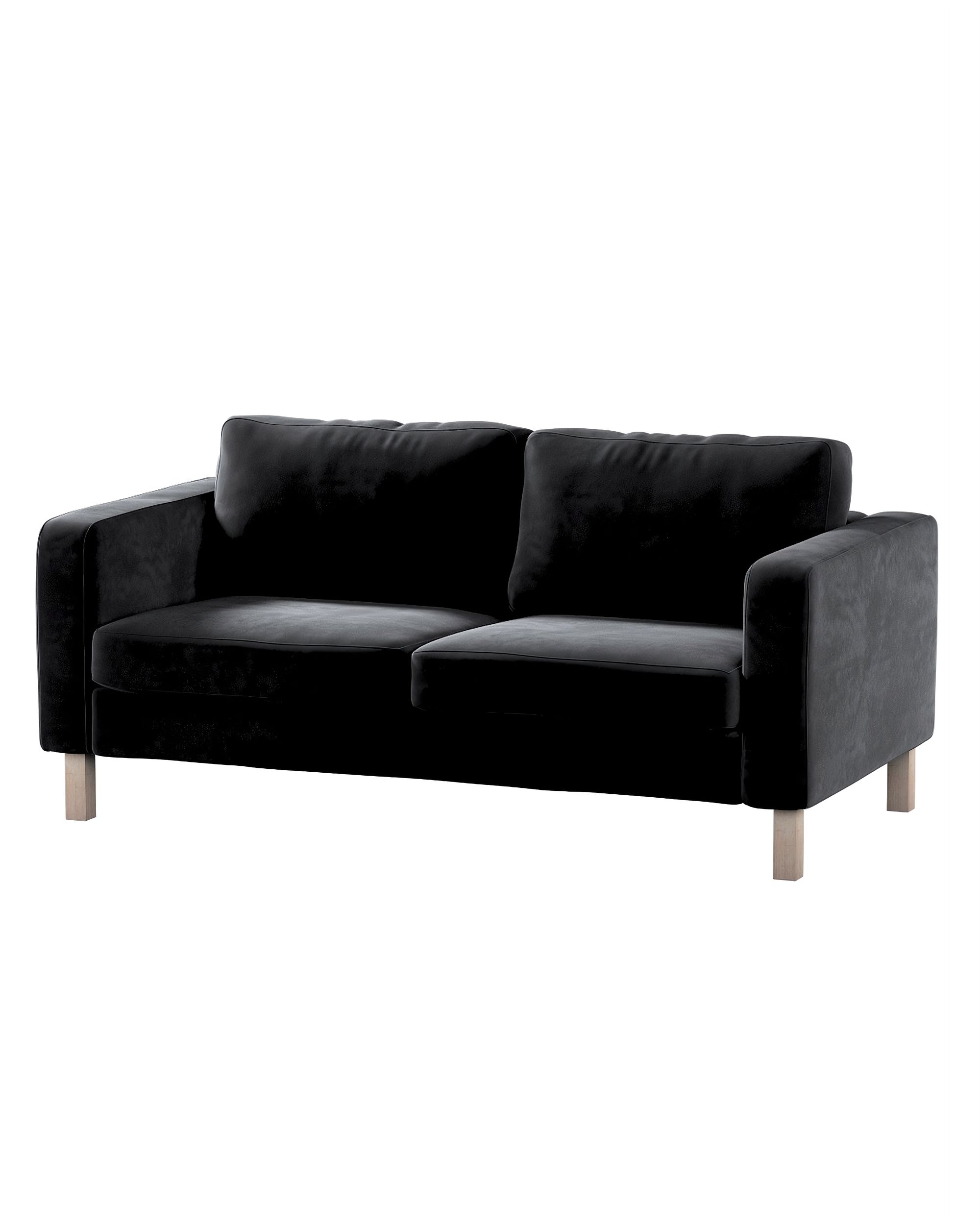 Bezug für Karlstad 2-Sitzer Sofa nicht ausklappbar Farbe schwarz Stoff glänzend, samt