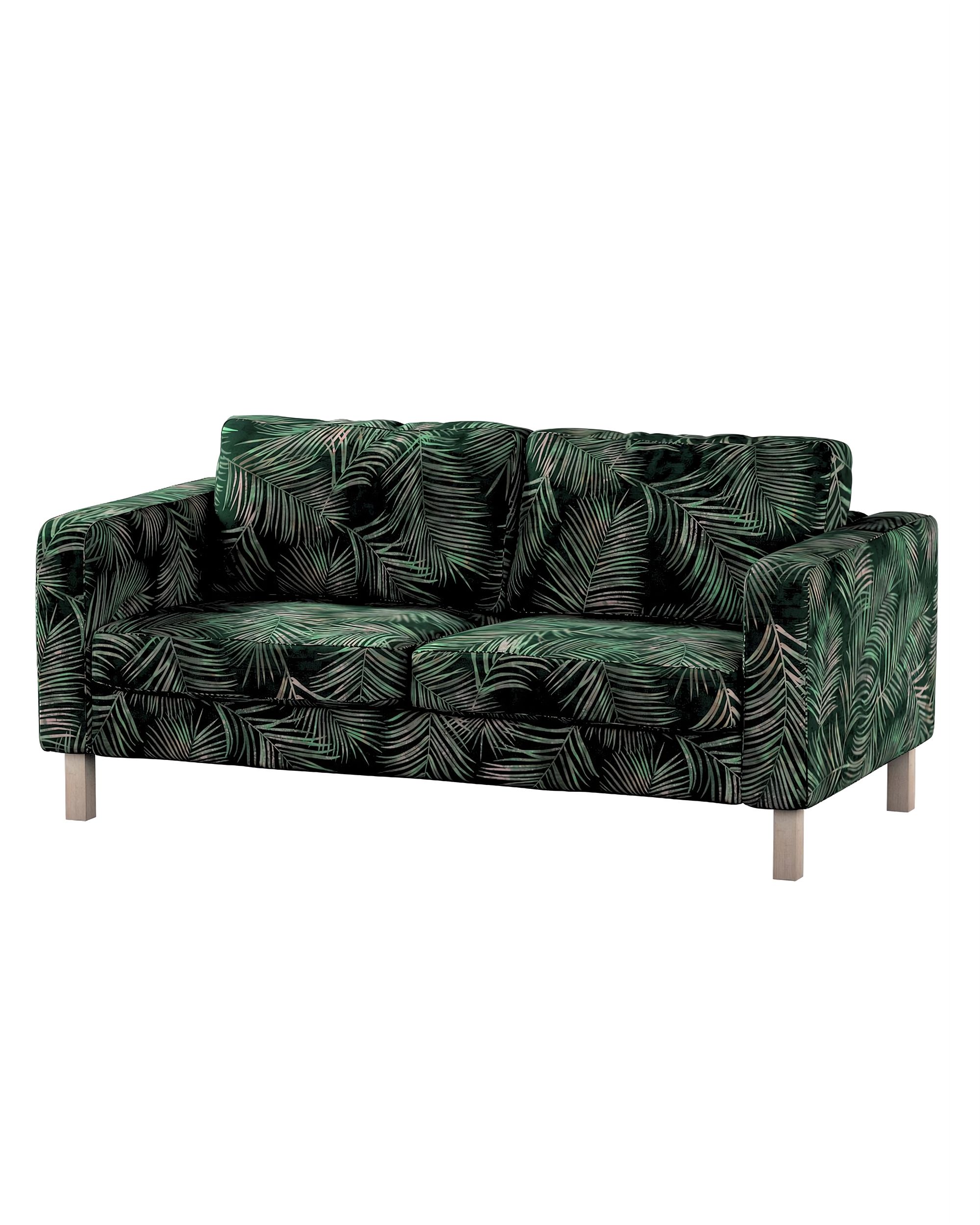 Bezug für Karlstad 2-Sitzer Sofa nicht ausklappbar Farbe grün Stoff samt, gemustert