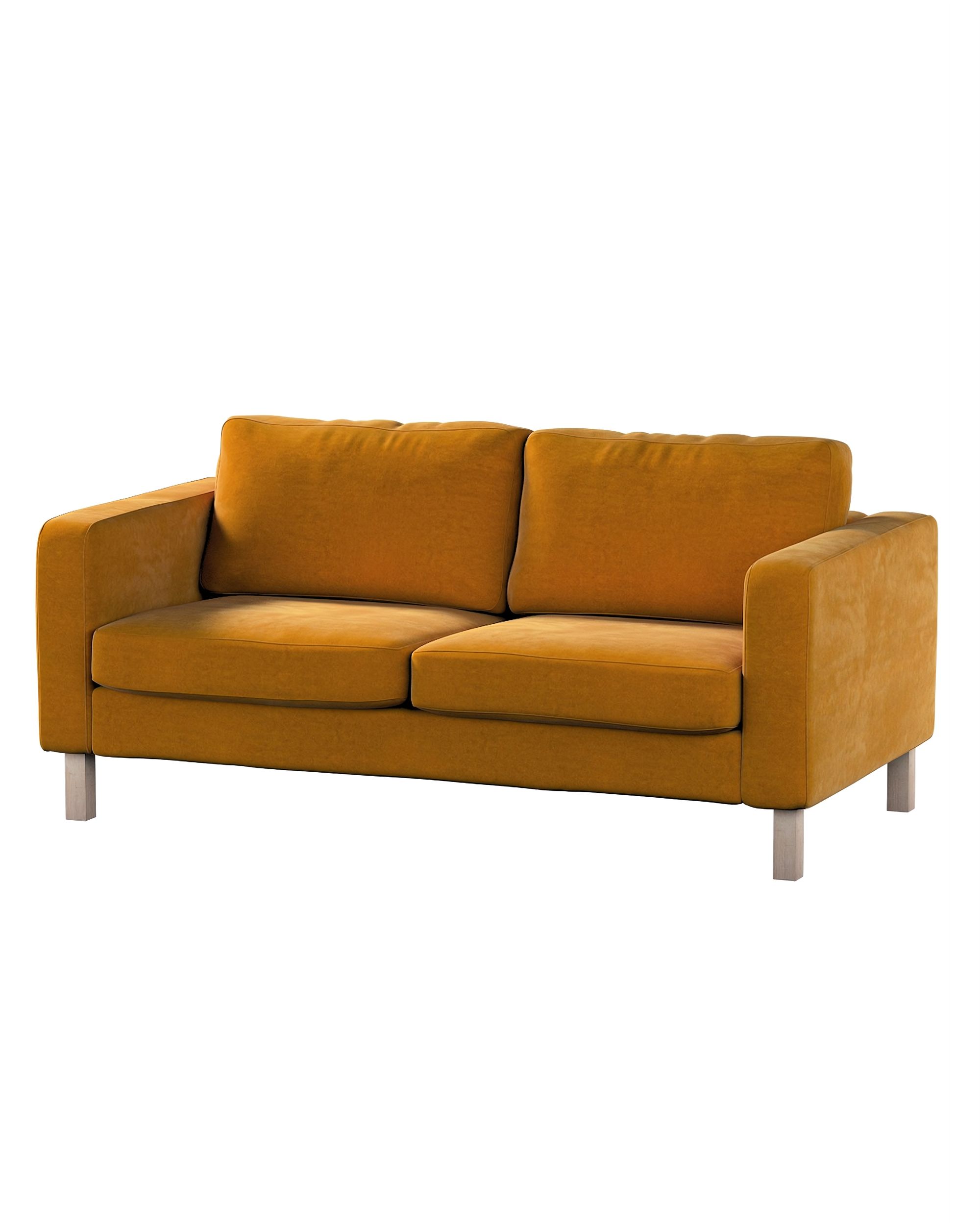 Bezug für Karlstad 2-Sitzer Sofa nicht ausklappbar Farbe gelb Stoff glänzend, samt