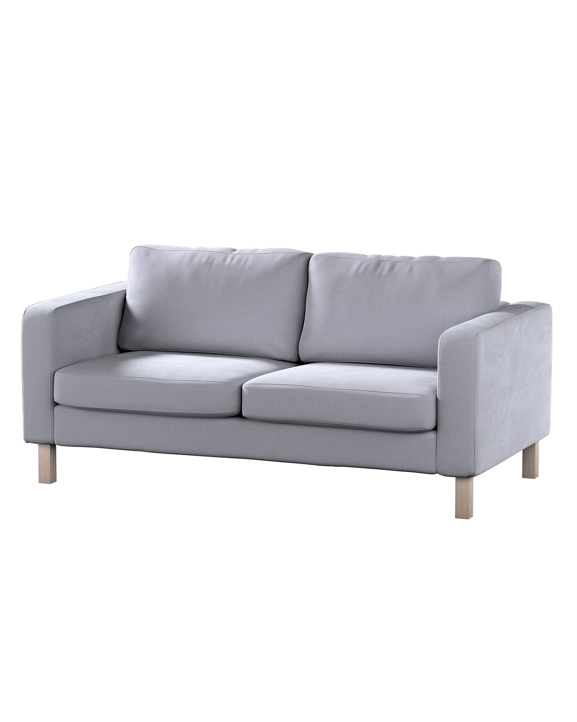 Bezug für Karlstad 2-Sitzer Sofa nicht ausklappbar Farbe grau Stoff glänzend, samt