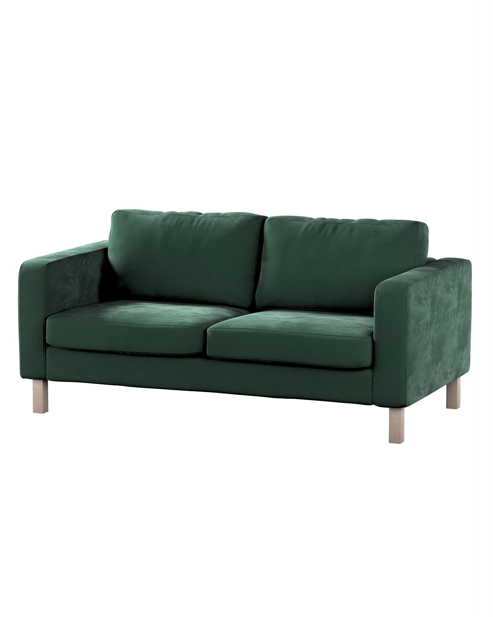 Bezug für Karlstad 2-Sitzer Sofa nicht ausklappbar Farbe grün Stoff glänzend, samt