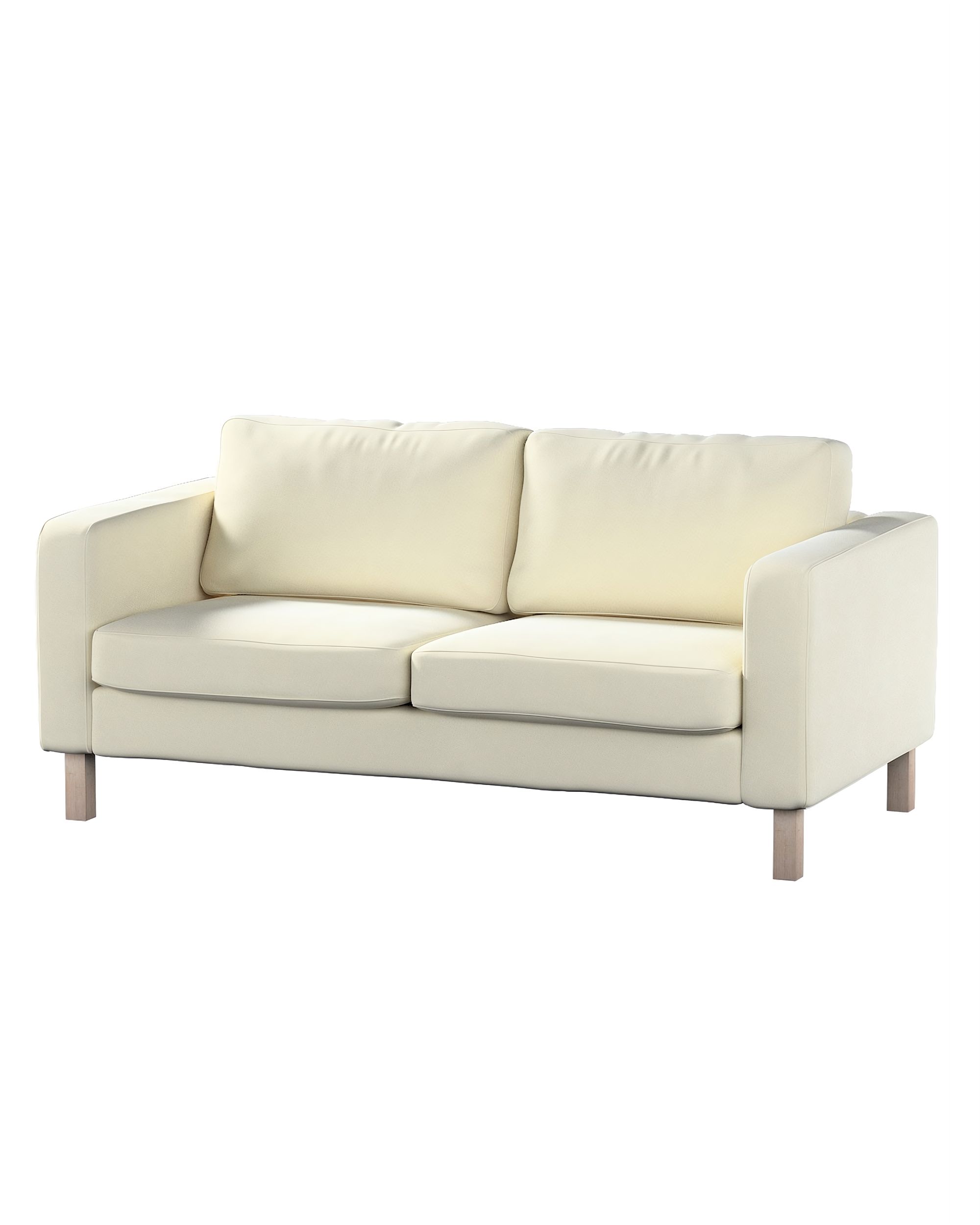 Bezug für Karlstad 2-Sitzer Sofa nicht ausklappbar Farbe creme Stoff glänzend, samt