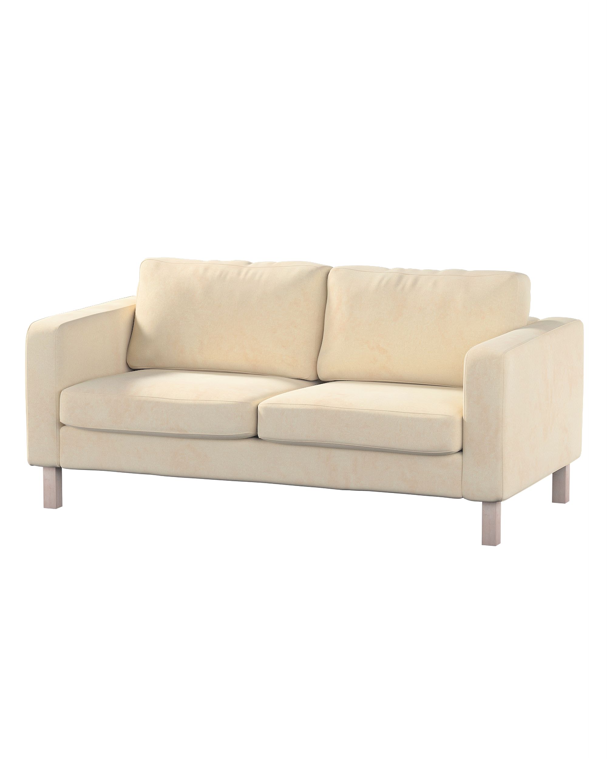 Bezug für Karlstad 2-Sitzer Sofa nicht ausklappbar Farbe ecru Stoff glänzend, samt