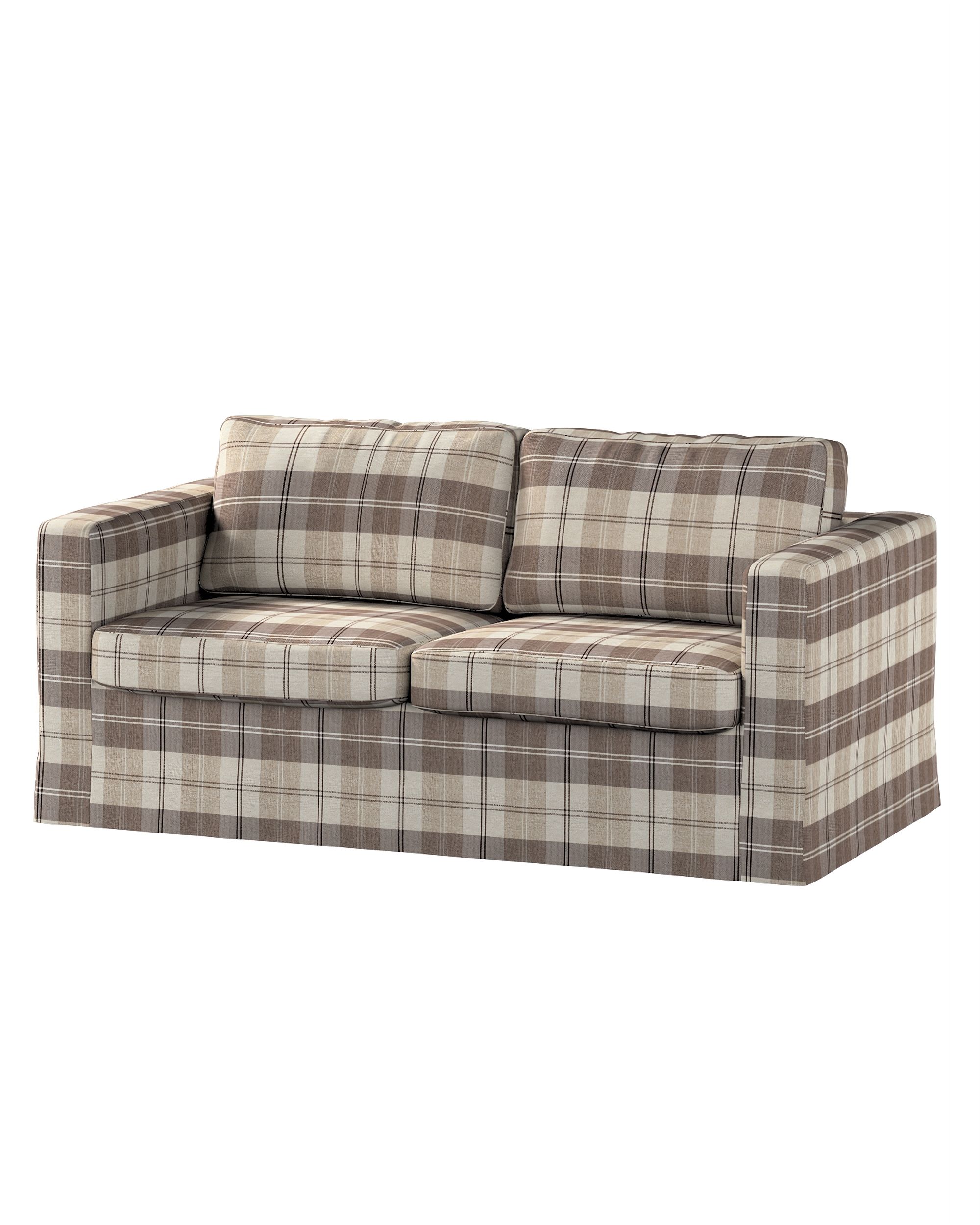 Bezug für Karlstad 2-Sitzer Sofa nicht ausklappbar, lang Farbe beige Stoff strukturiert, gemustert