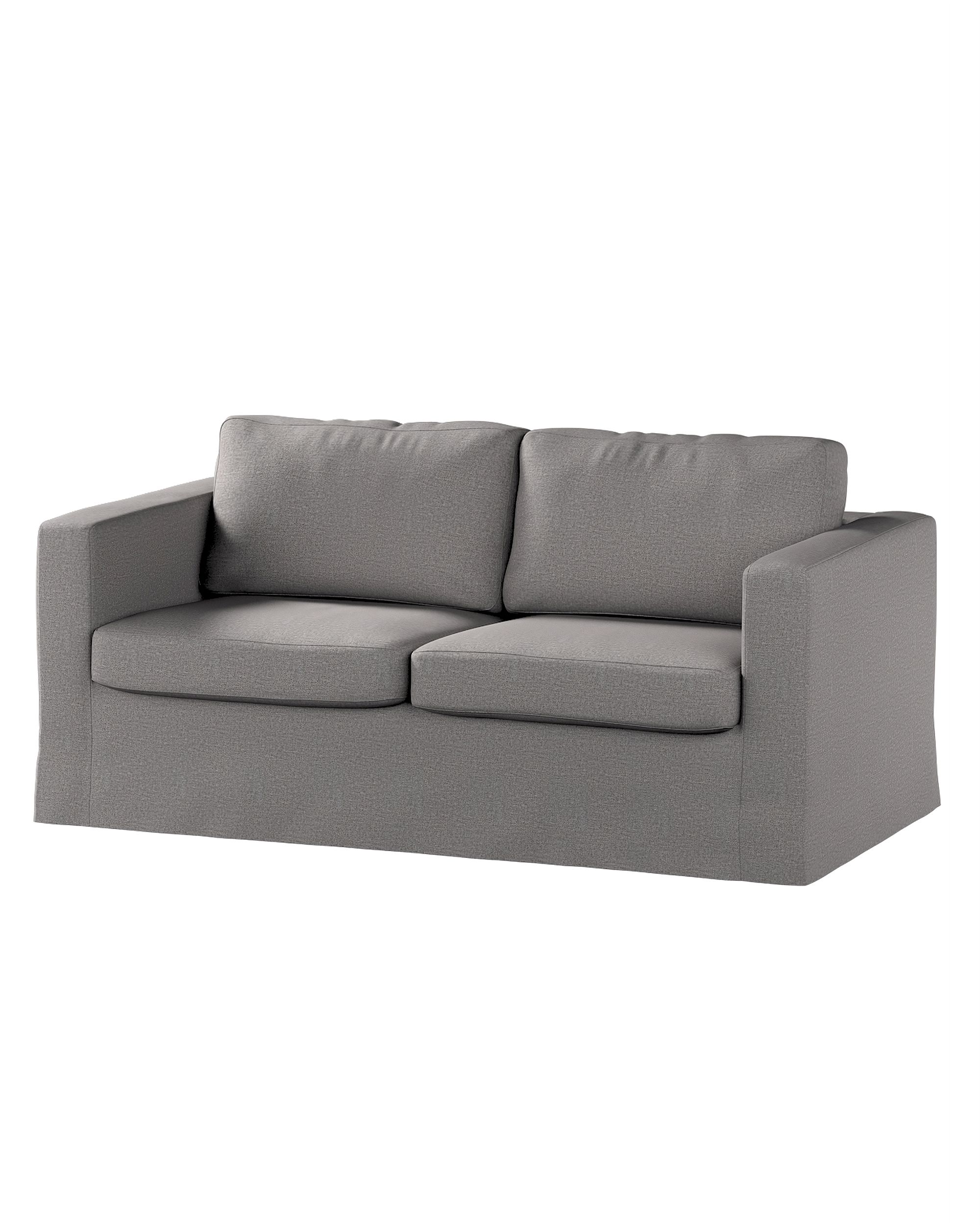 Bezug für Karlstad 2-Sitzer Sofa nicht ausklappbar, lang Farbe grau Stoff strukturiert