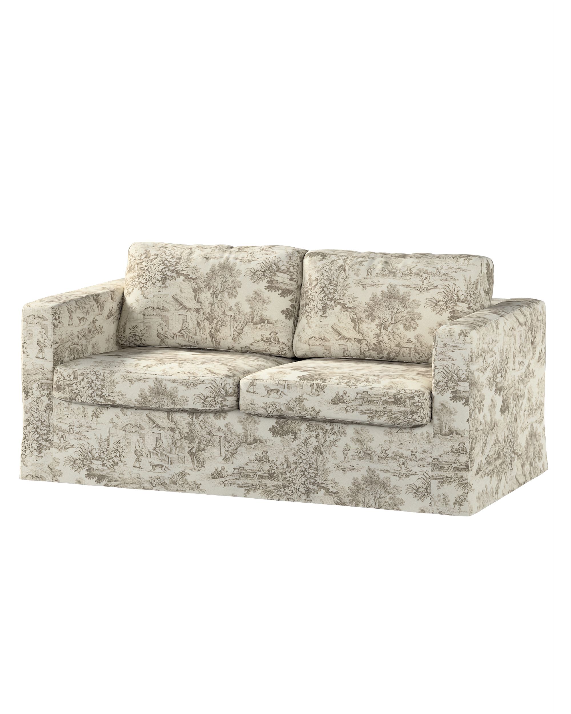 Bezug für Karlstad 2-Sitzer Sofa nicht ausklappbar, lang Farbe braun Stoff gemustert