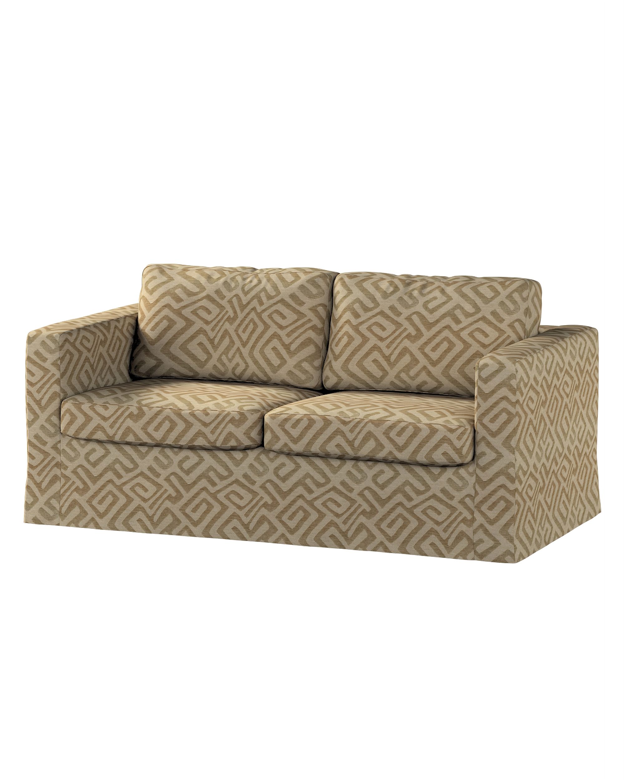 Bezug für Karlstad 2-Sitzer Sofa nicht ausklappbar, lang Farbe beige Stoff strukturiert, gemustert