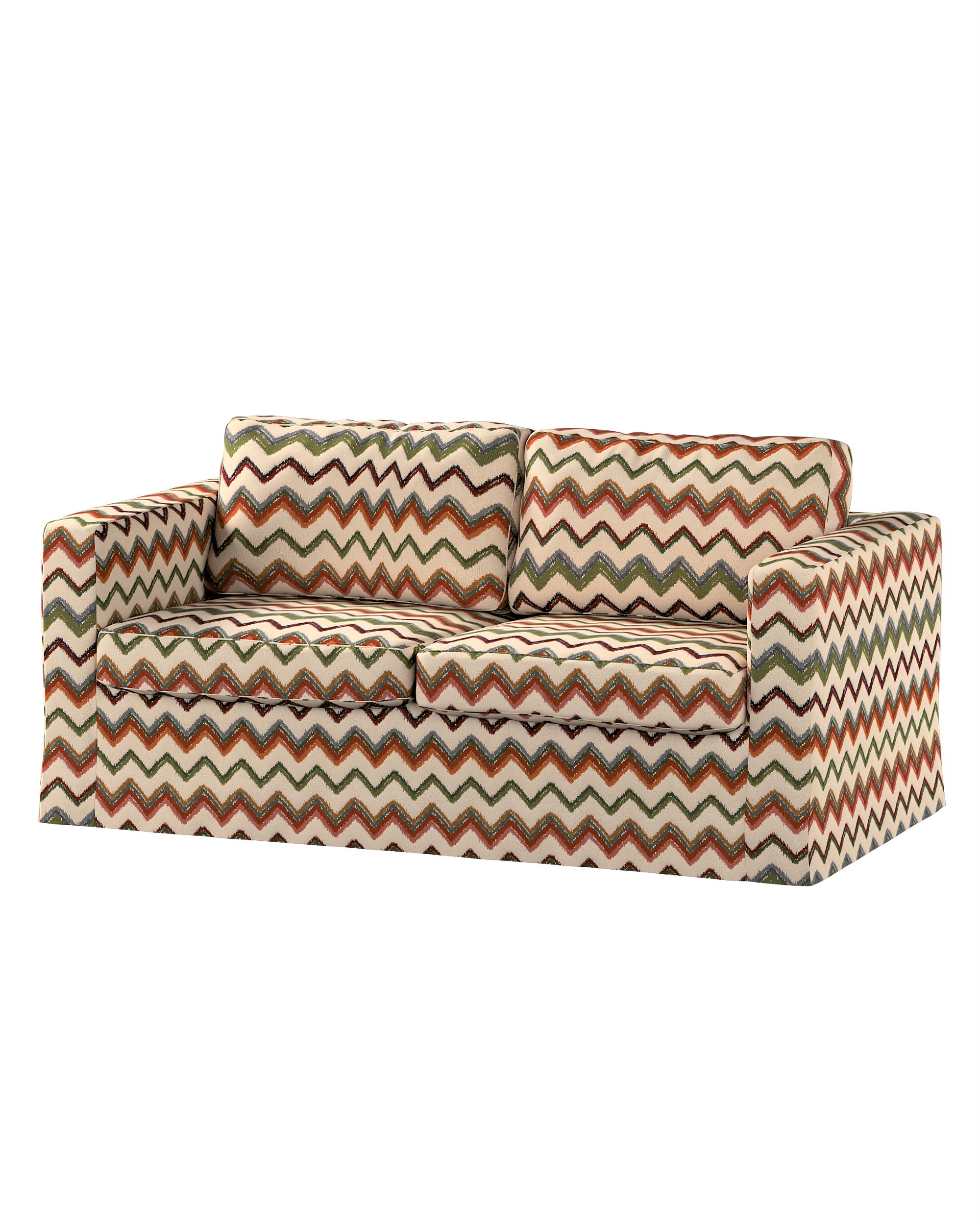 Bezug für Karlstad 2-Sitzer Sofa nicht ausklappbar, lang Farbe bunt Stoff strukturiert, gemustert