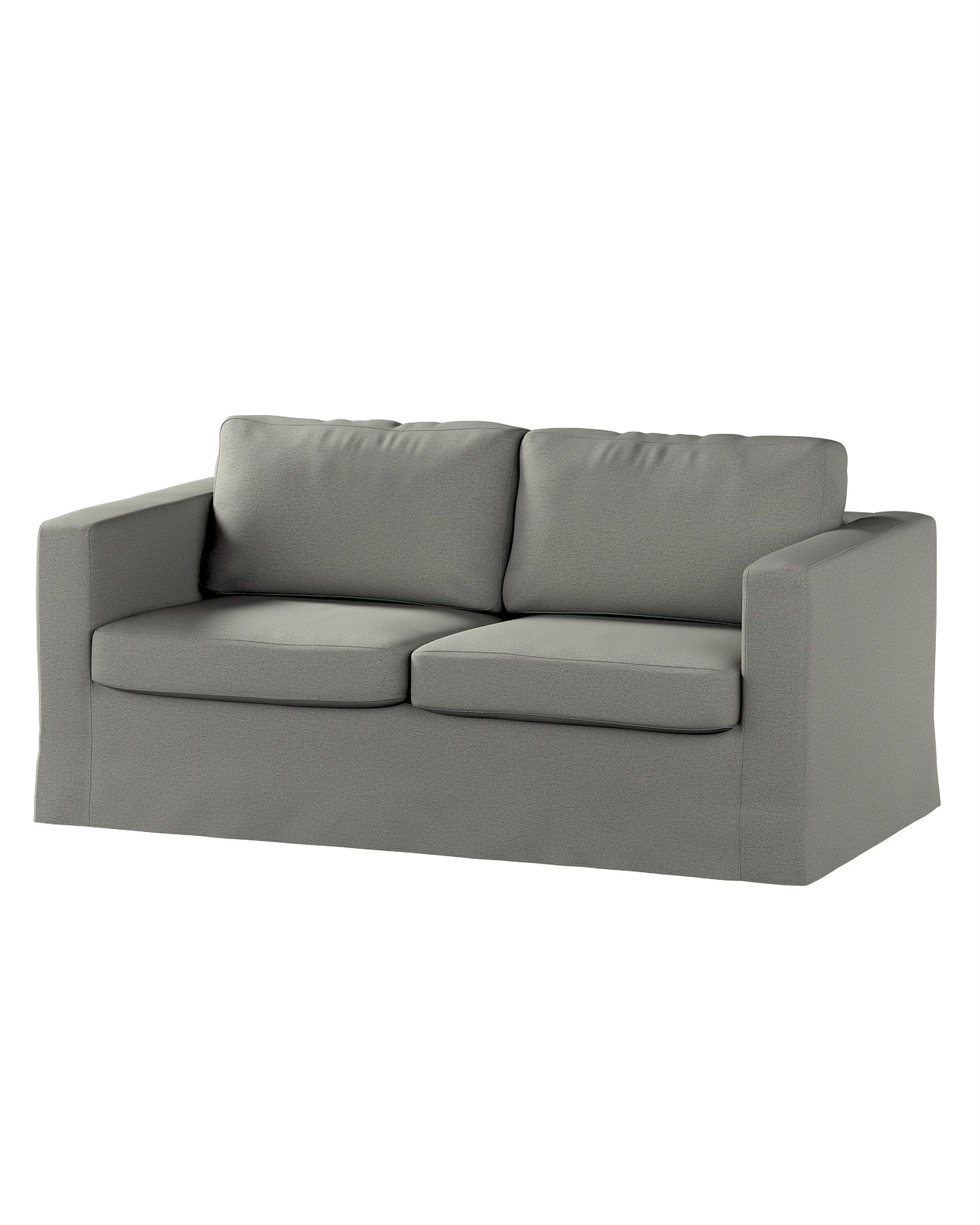 Bezug für Karlstad 2-Sitzer Sofa nicht ausklappbar, lang Farbe grau Stoff strukturiert