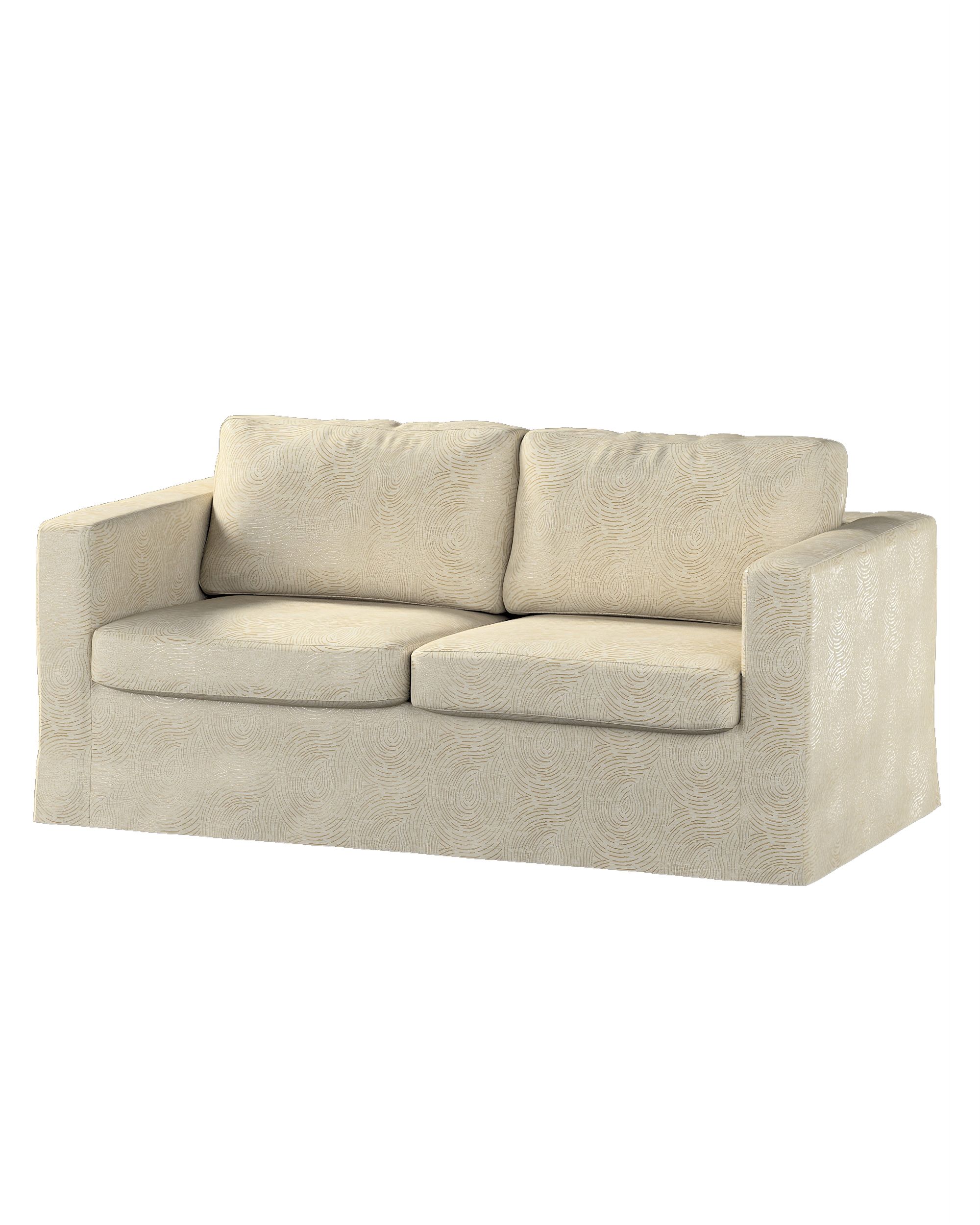 Bezug für Karlstad 2-Sitzer Sofa nicht ausklappbar, lang Farbe beige Stoff glänzend, strukturiert, gemustert