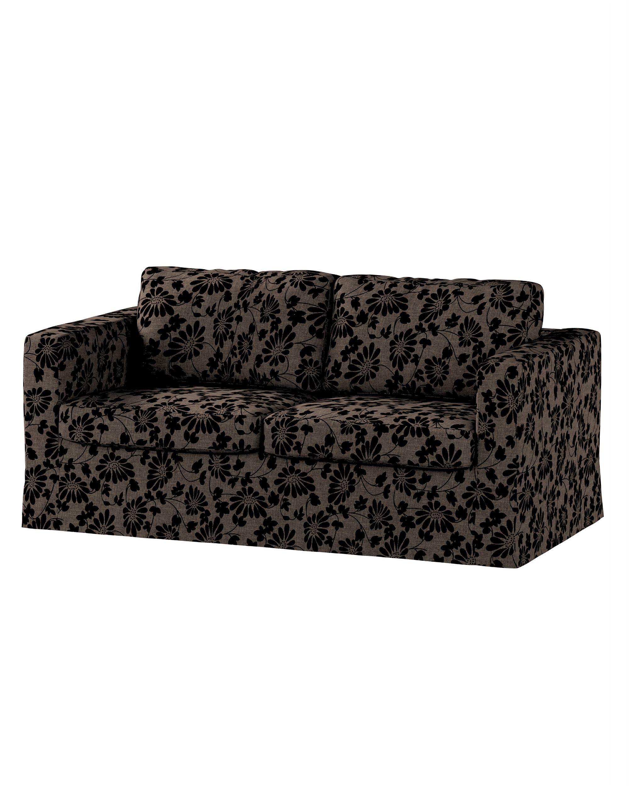 Bezug für Karlstad 2-Sitzer Sofa nicht ausklappbar, lang Farbe braun Stoff strukturiert, gemustert