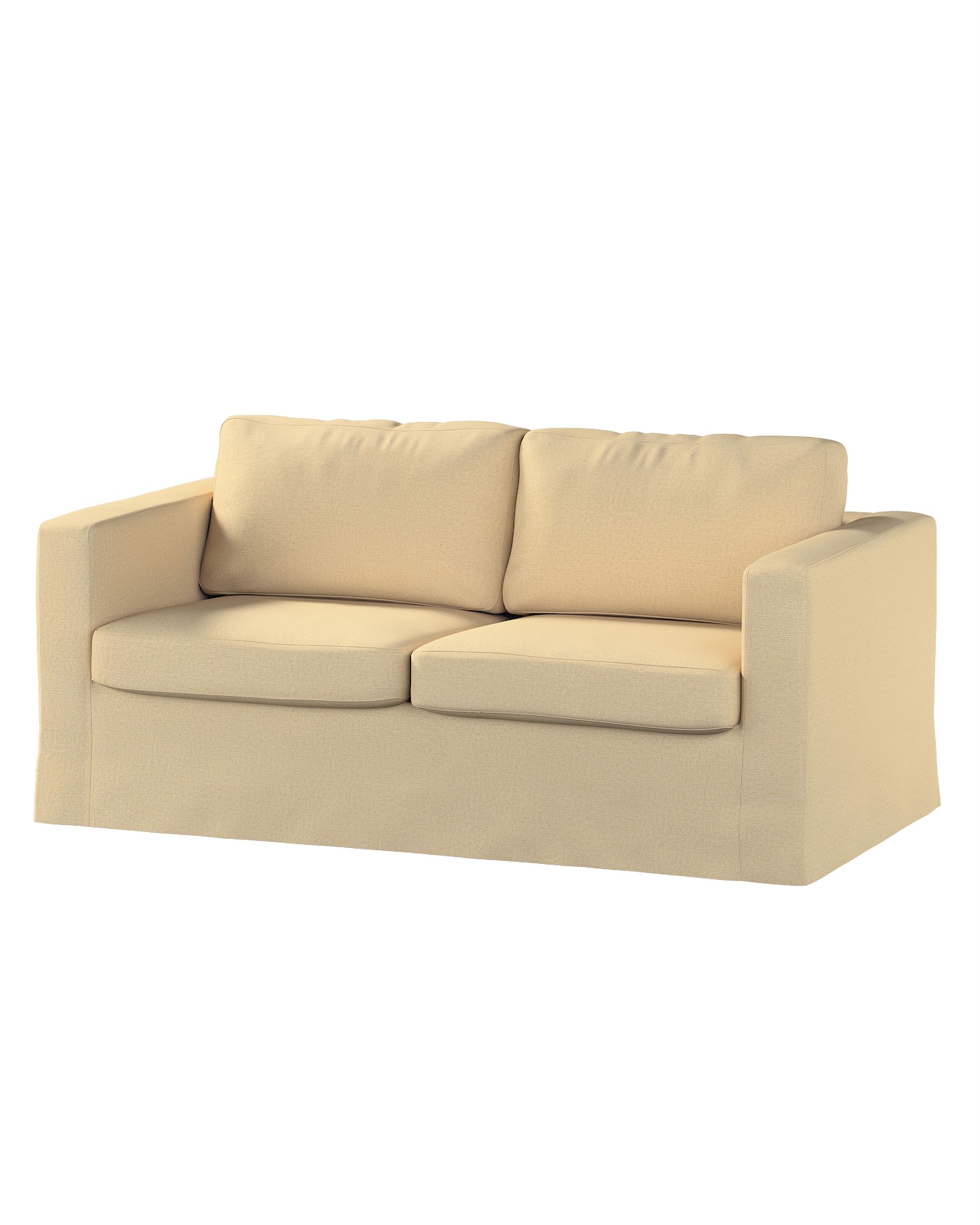 Bezug für Karlstad 2-Sitzer Sofa nicht ausklappbar, lang Farbe beige Stoff glänzend, strukturiert