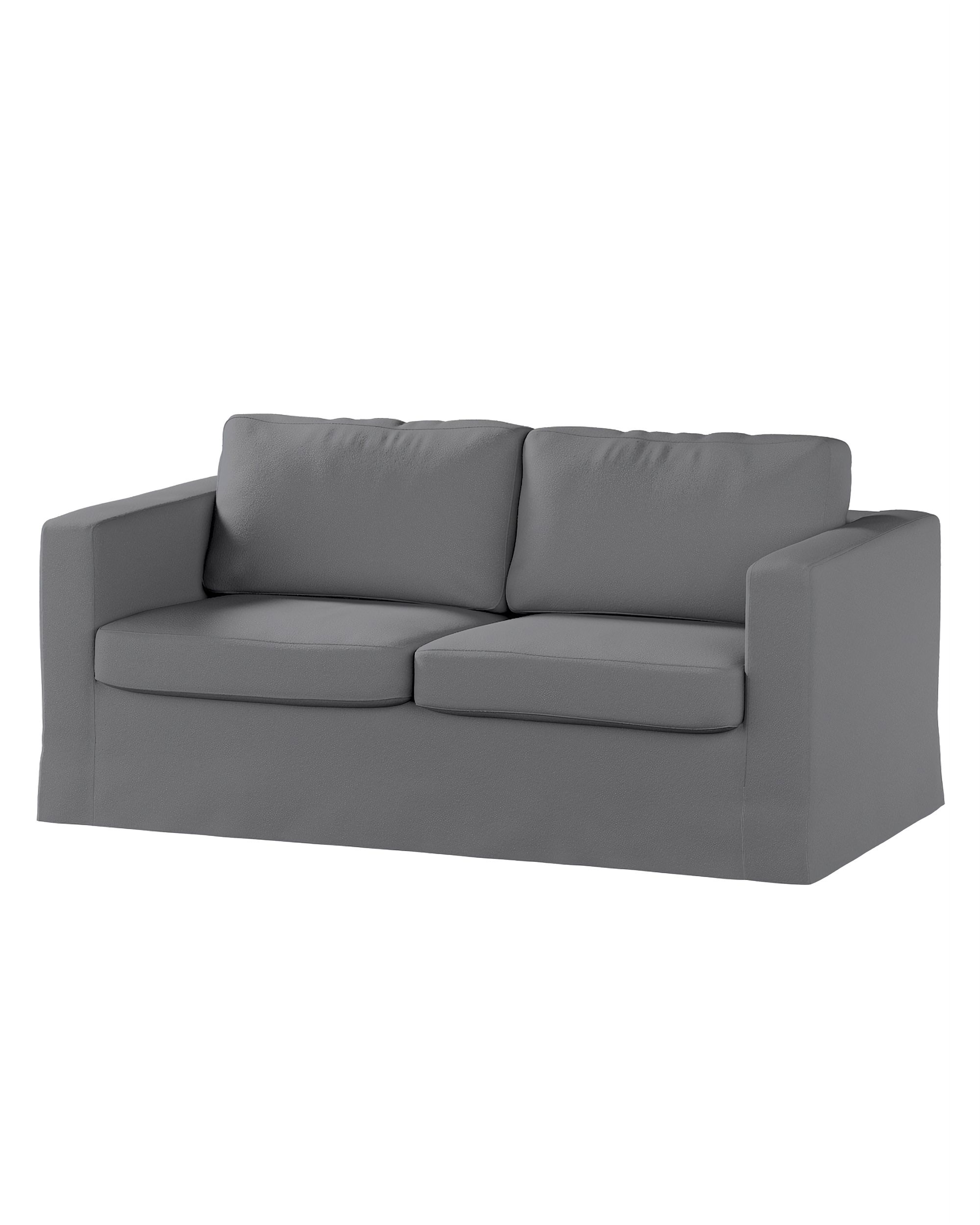 Bezug für Karlstad 2-Sitzer Sofa nicht ausklappbar, lang Farbe grau Stoff strukturiert