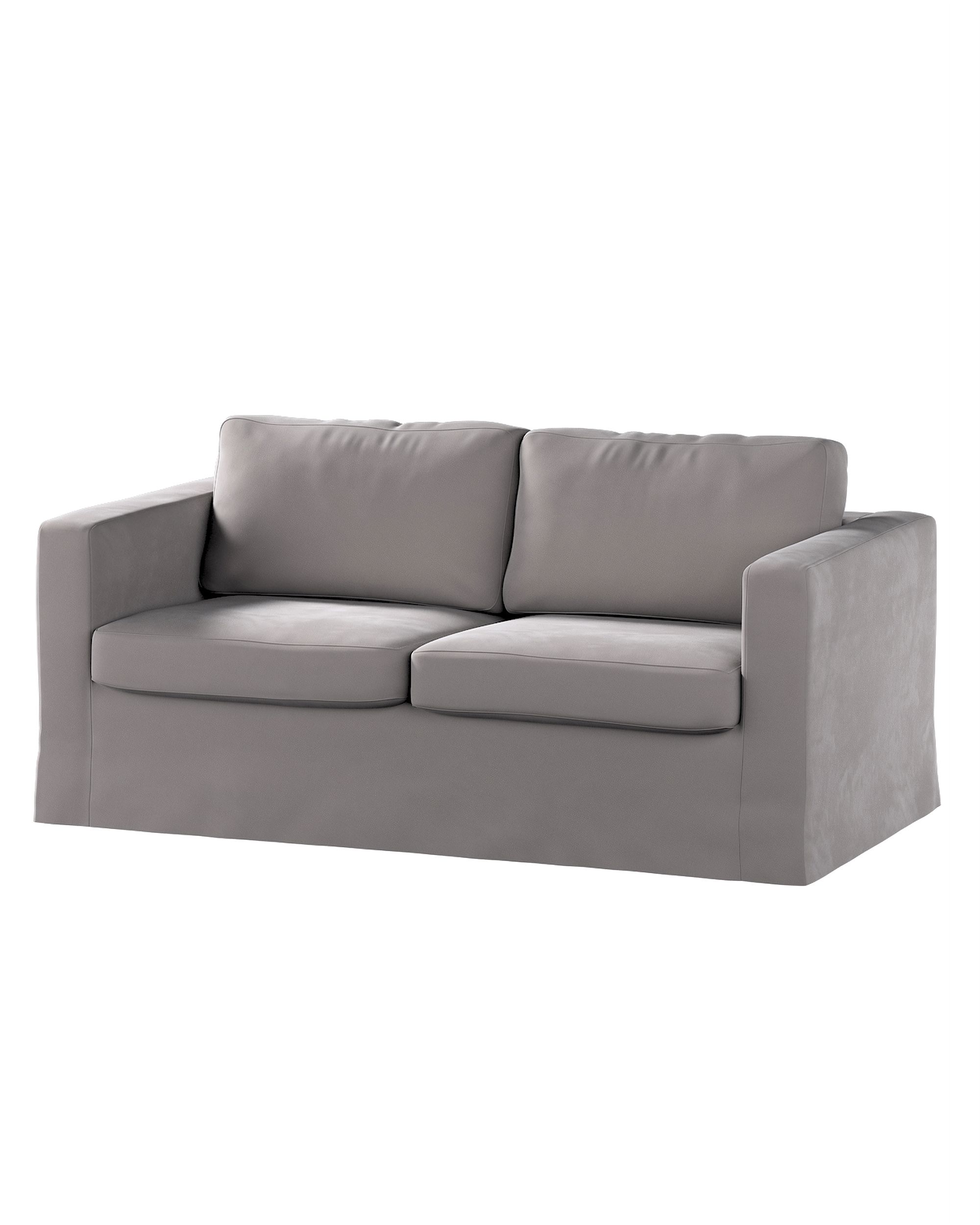 Bezug für Karlstad 2-Sitzer Sofa nicht ausklappbar, lang Farbe grau Stoff glänzend, samt