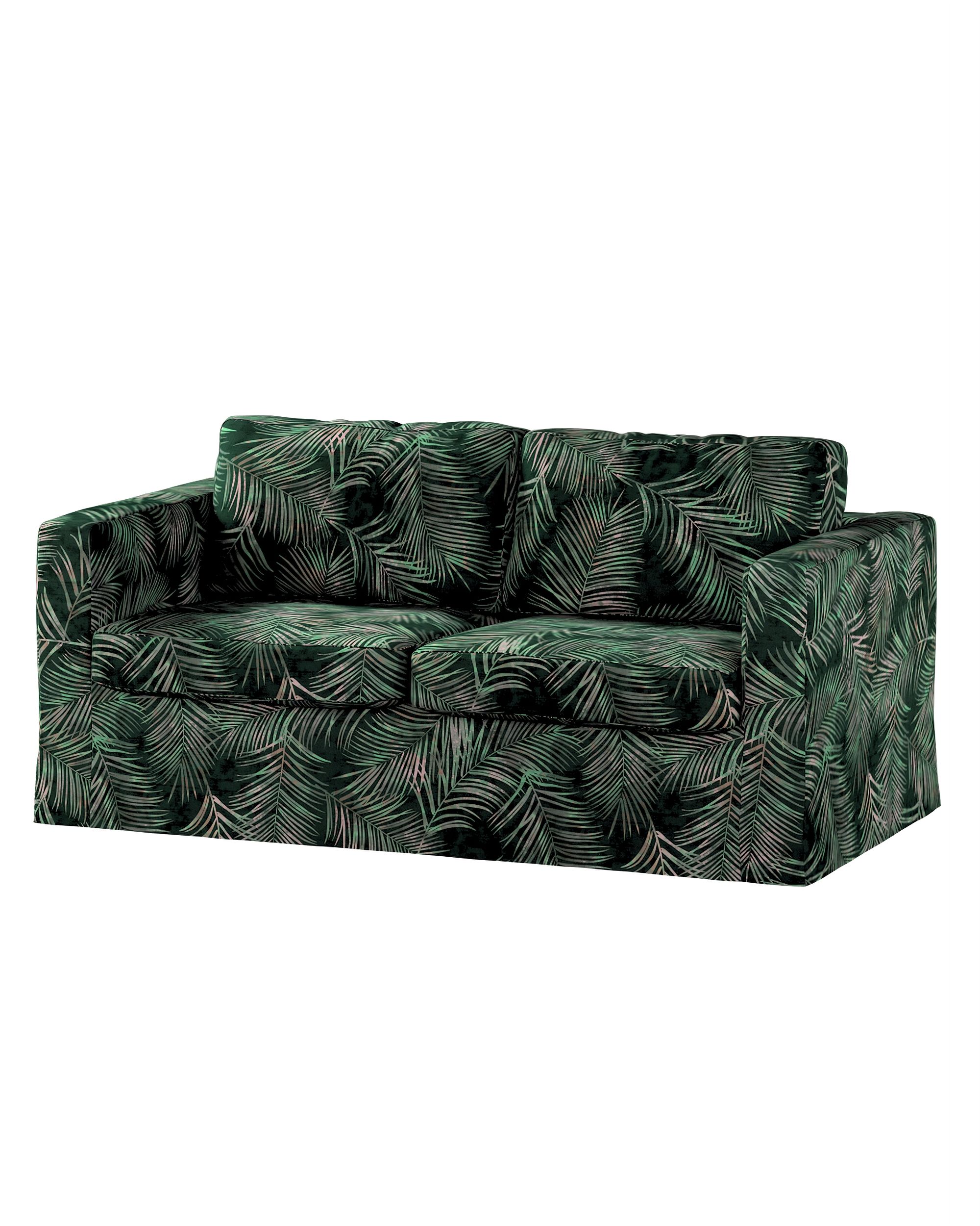 Bezug für Karlstad 2-Sitzer Sofa nicht ausklappbar, lang Farbe grün Stoff samt, gemustert