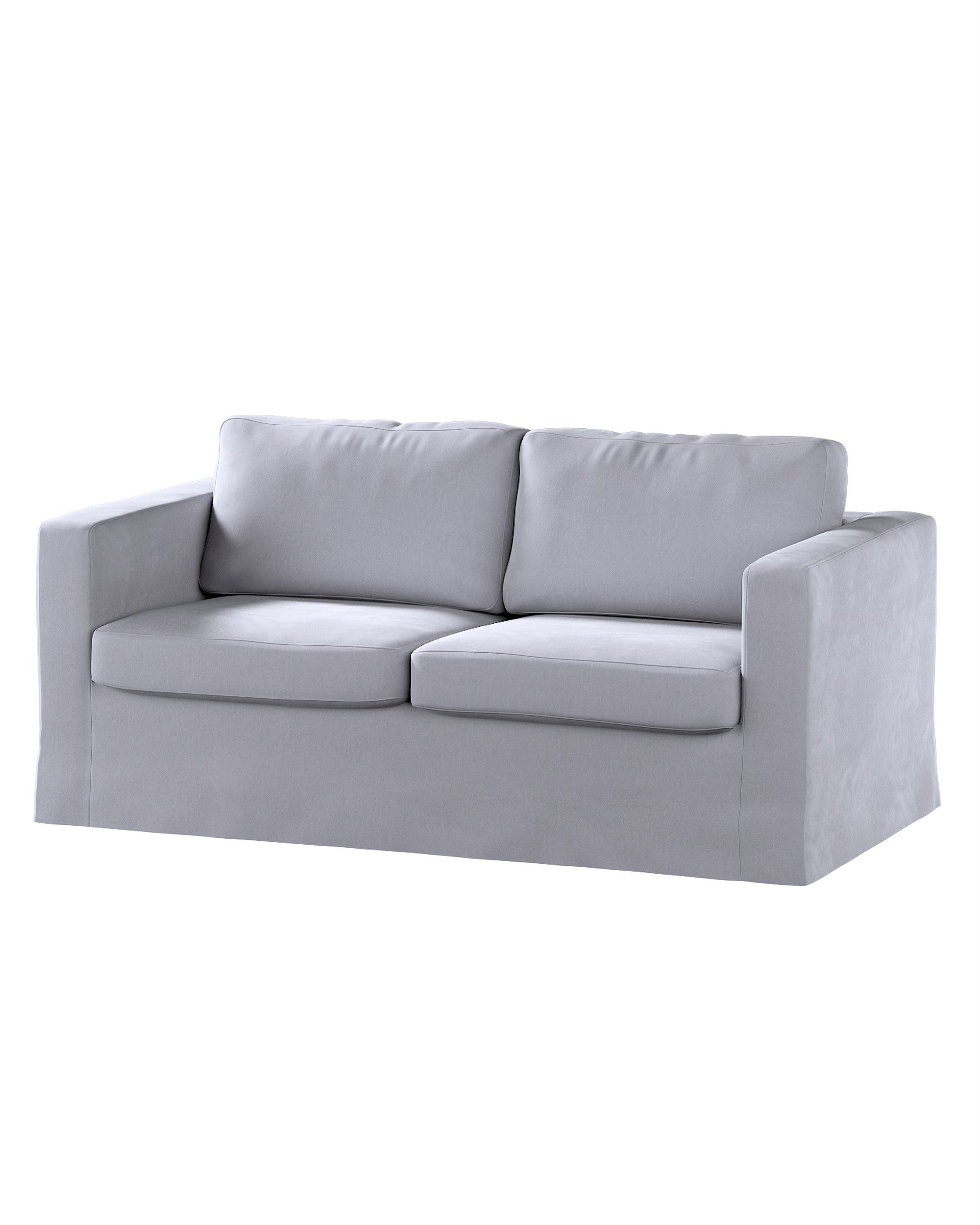 Bezug für Karlstad 2-Sitzer Sofa nicht ausklappbar, lang Farbe grau Stoff glänzend, samt