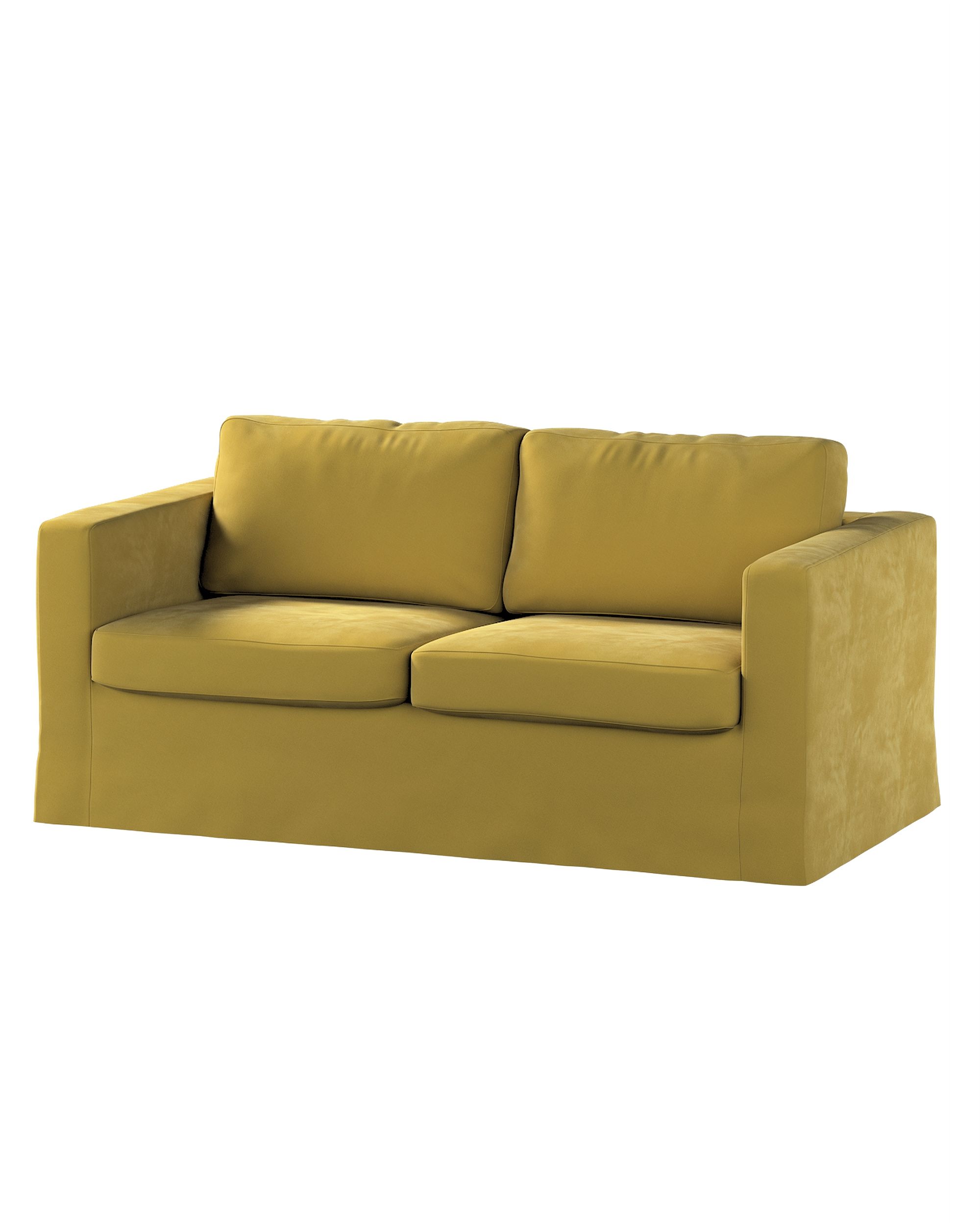 Bezug für Karlstad 2-Sitzer Sofa nicht ausklappbar, lang Farbe grün Stoff glänzend, samt