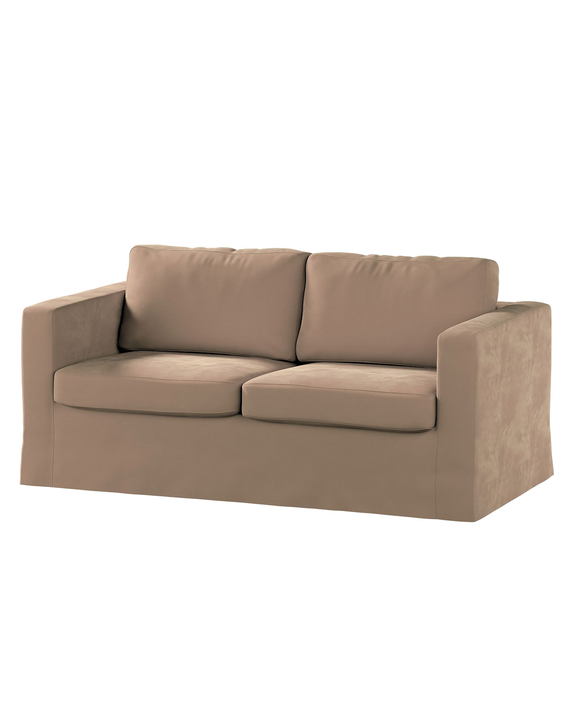 Bezug für Karlstad 2-Sitzer Sofa nicht ausklappbar, lang Farbe beige Stoff glänzend, samt