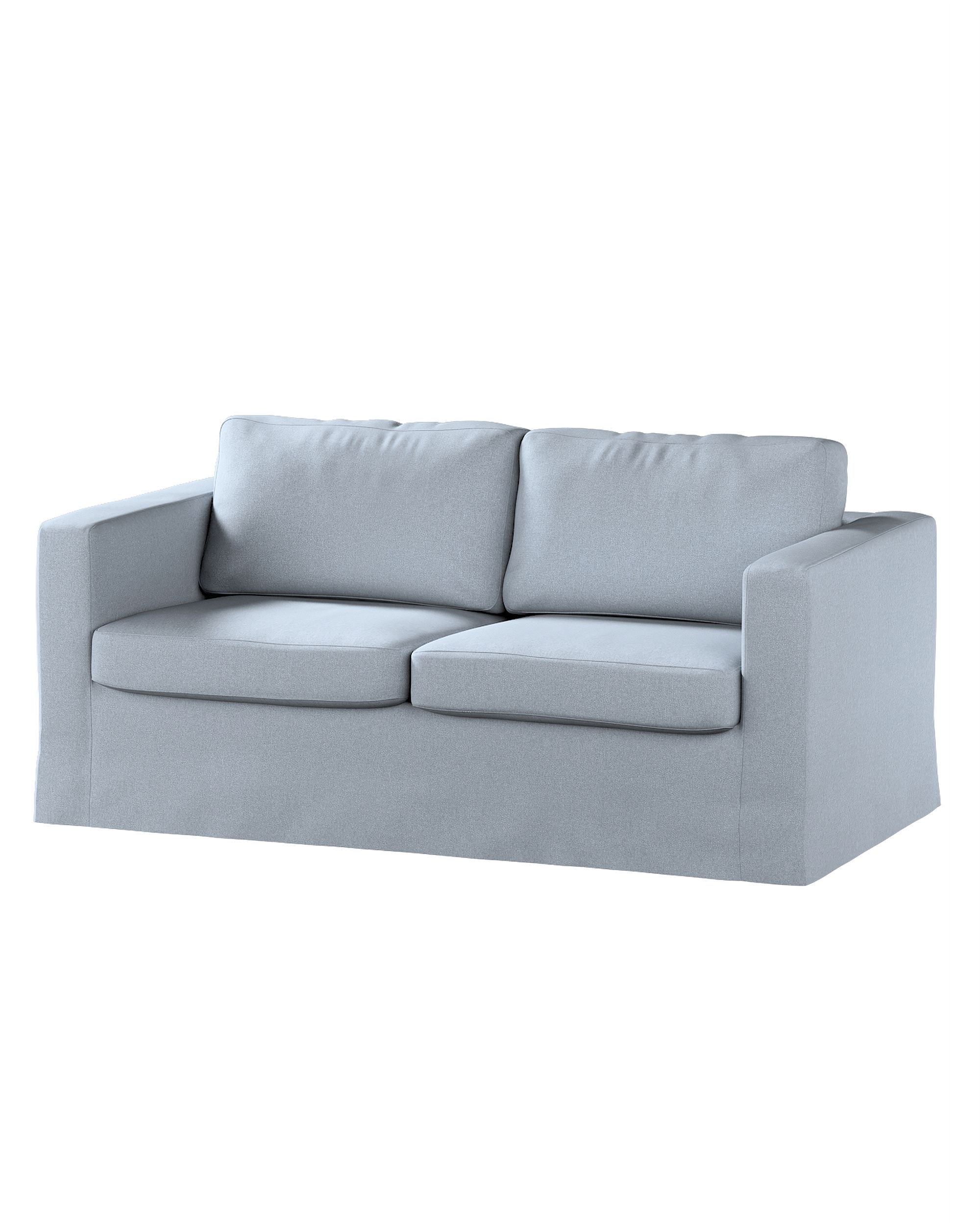 Bezug für Karlstad 2-Sitzer Sofa nicht ausklappbar, lang Farbe blau Stoff strukturiert