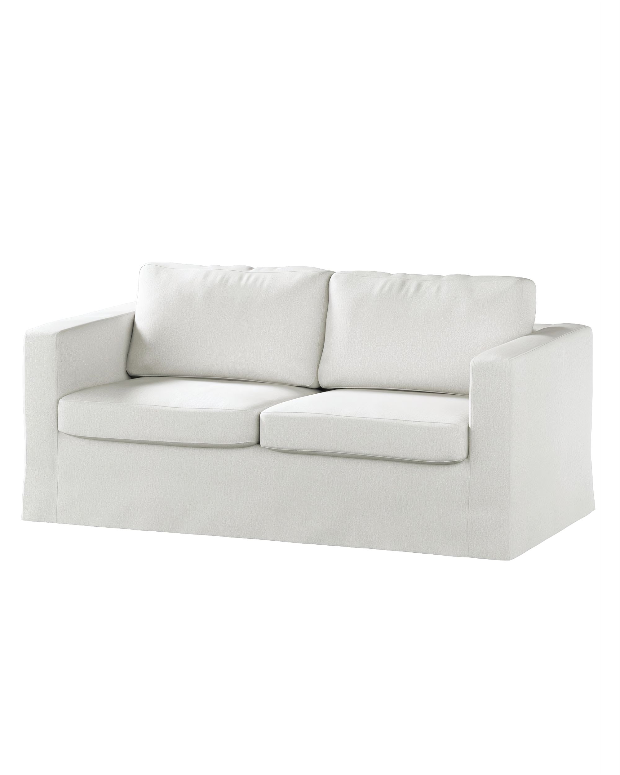 Bezug für Karlstad 2-Sitzer Sofa nicht ausklappbar, lang Farbe creme Stoff strukturiert
