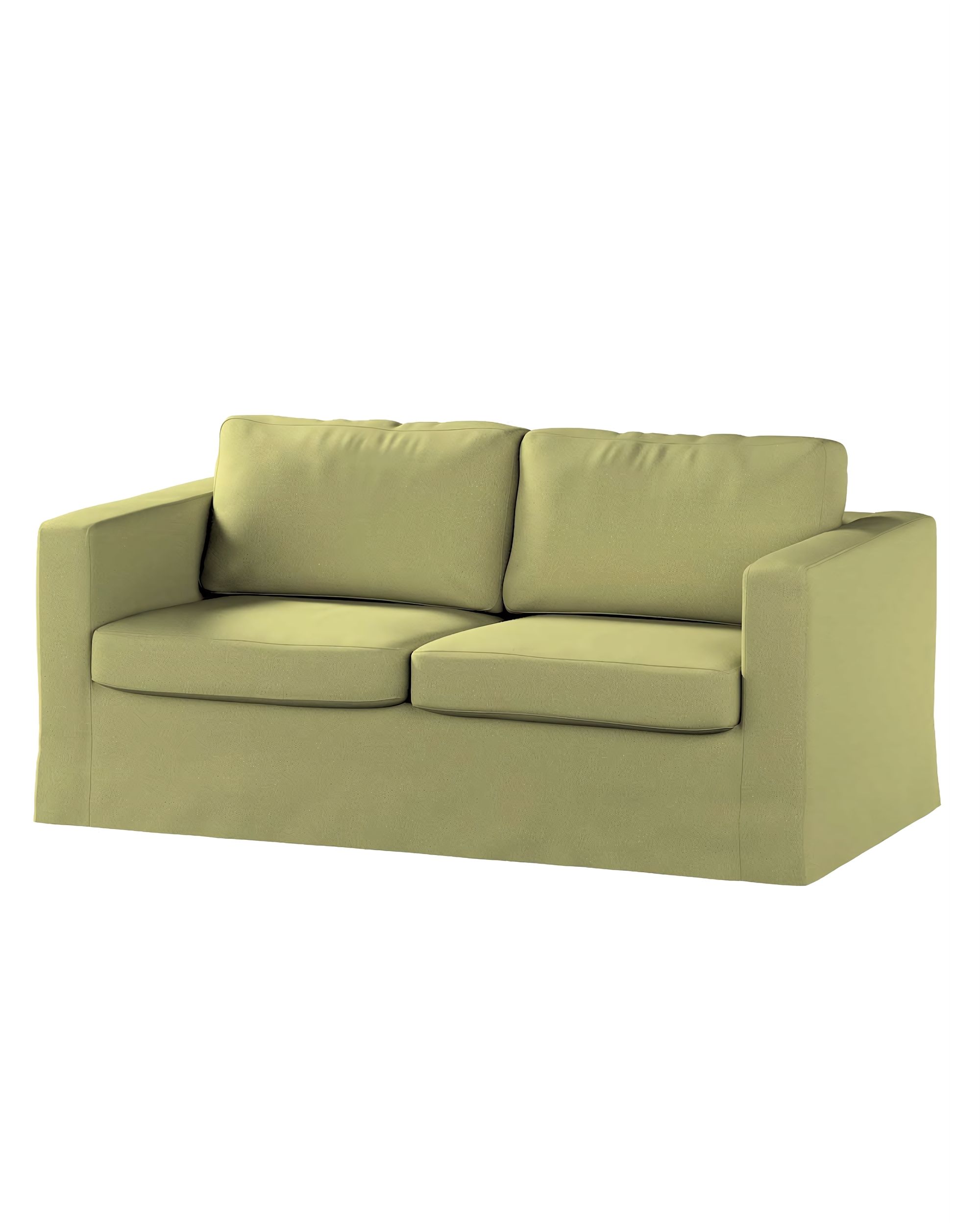 Bezug für Karlstad 2-Sitzer Sofa nicht ausklappbar, lang Farbe grün Stoff glänzend, samt