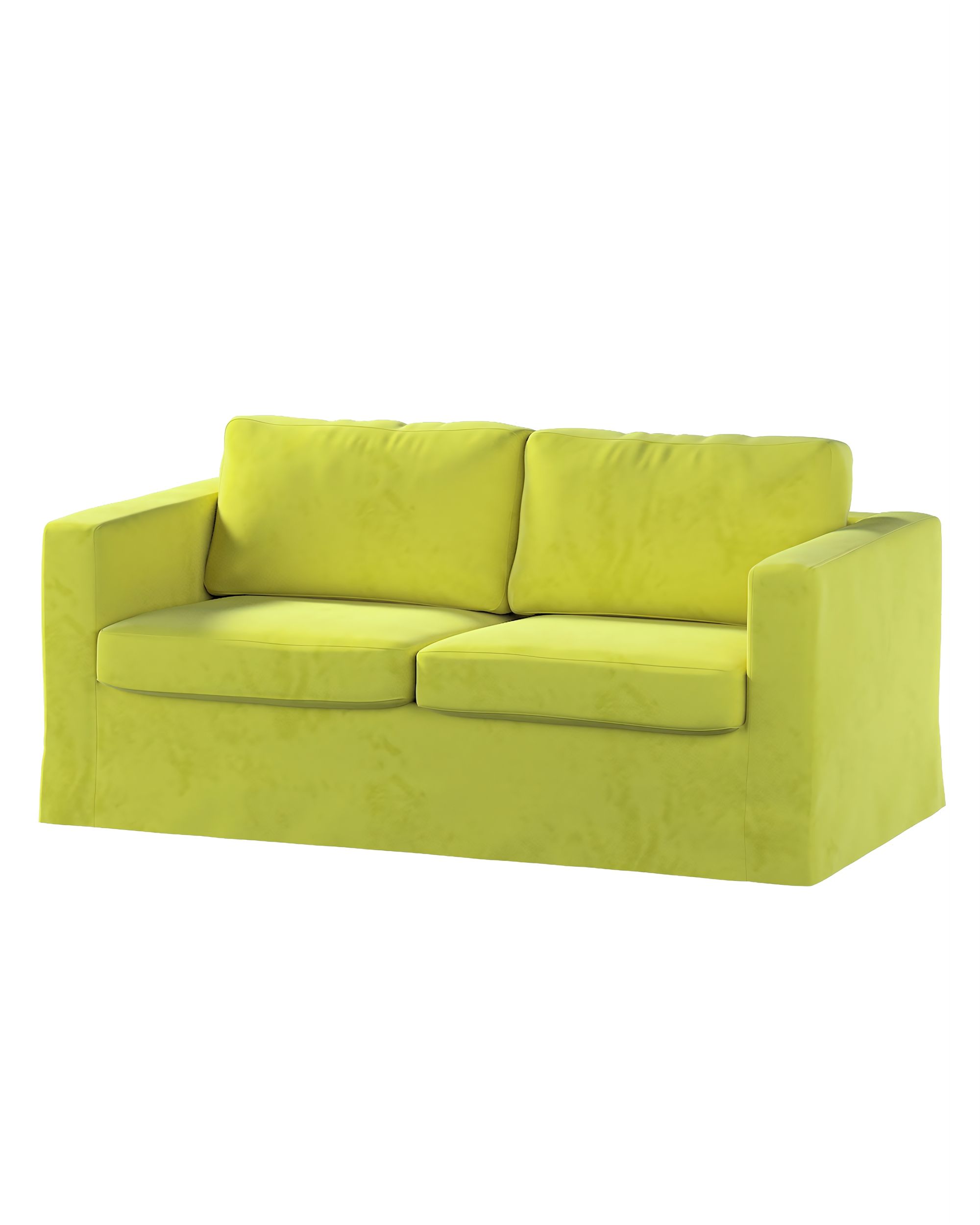 Bezug für Karlstad 2-Sitzer Sofa nicht ausklappbar, lang Farbe grün Stoff glänzend, samt