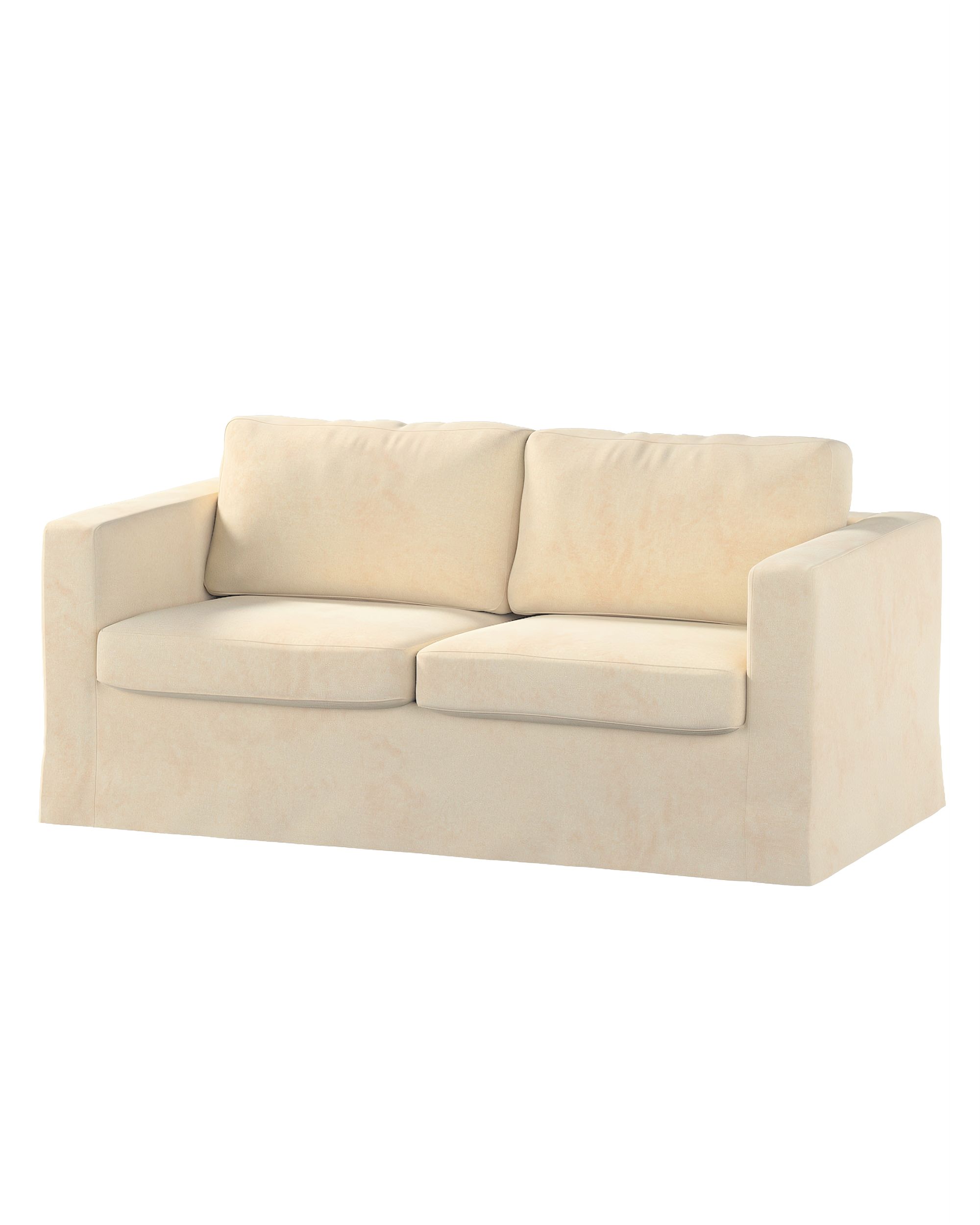 Bezug für Karlstad 2-Sitzer Sofa nicht ausklappbar, lang Farbe ecru Stoff glänzend, samt