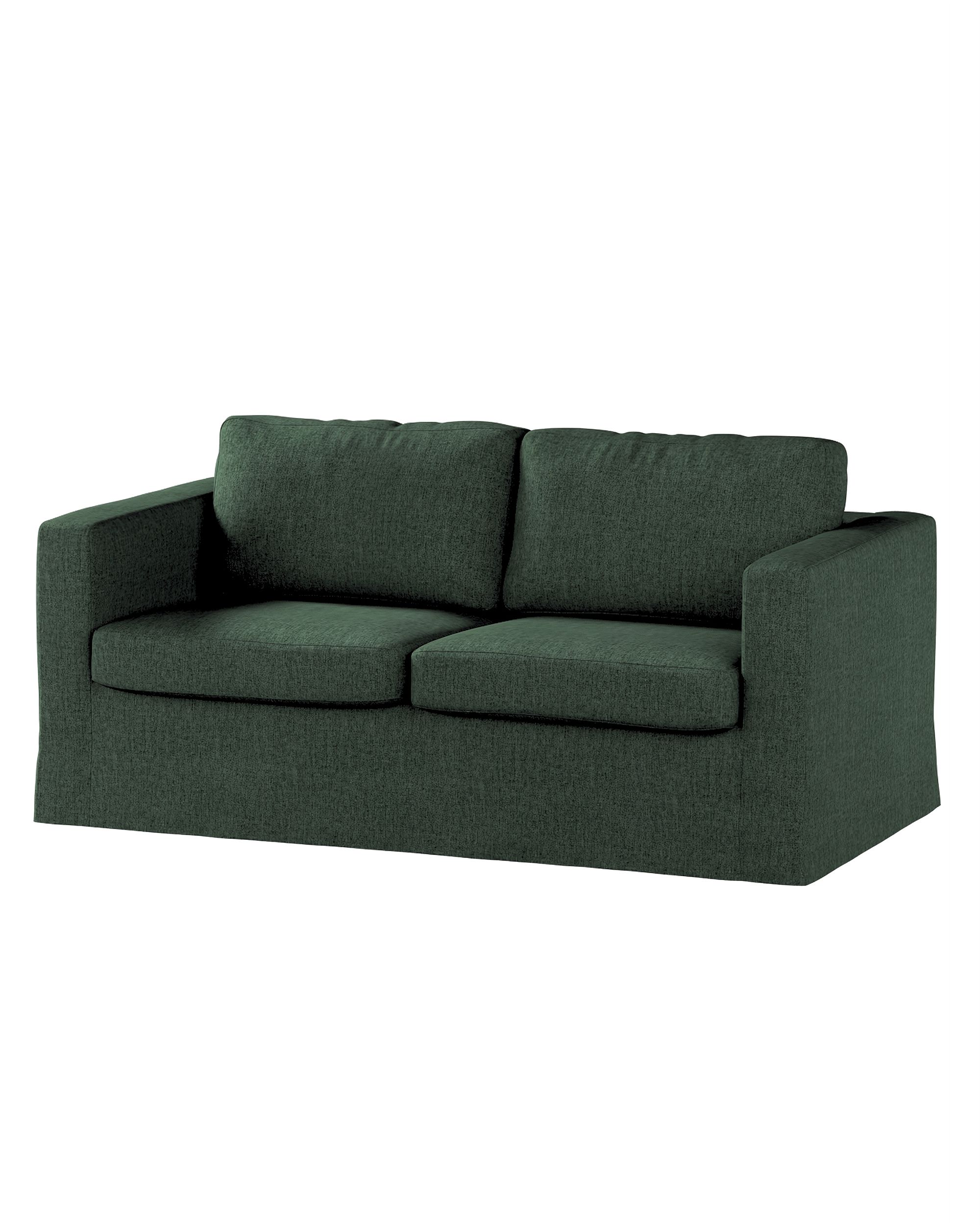 Bezug für Karlstad 2-Sitzer Sofa nicht ausklappbar, lang Farbe grün Stoff strukturiert