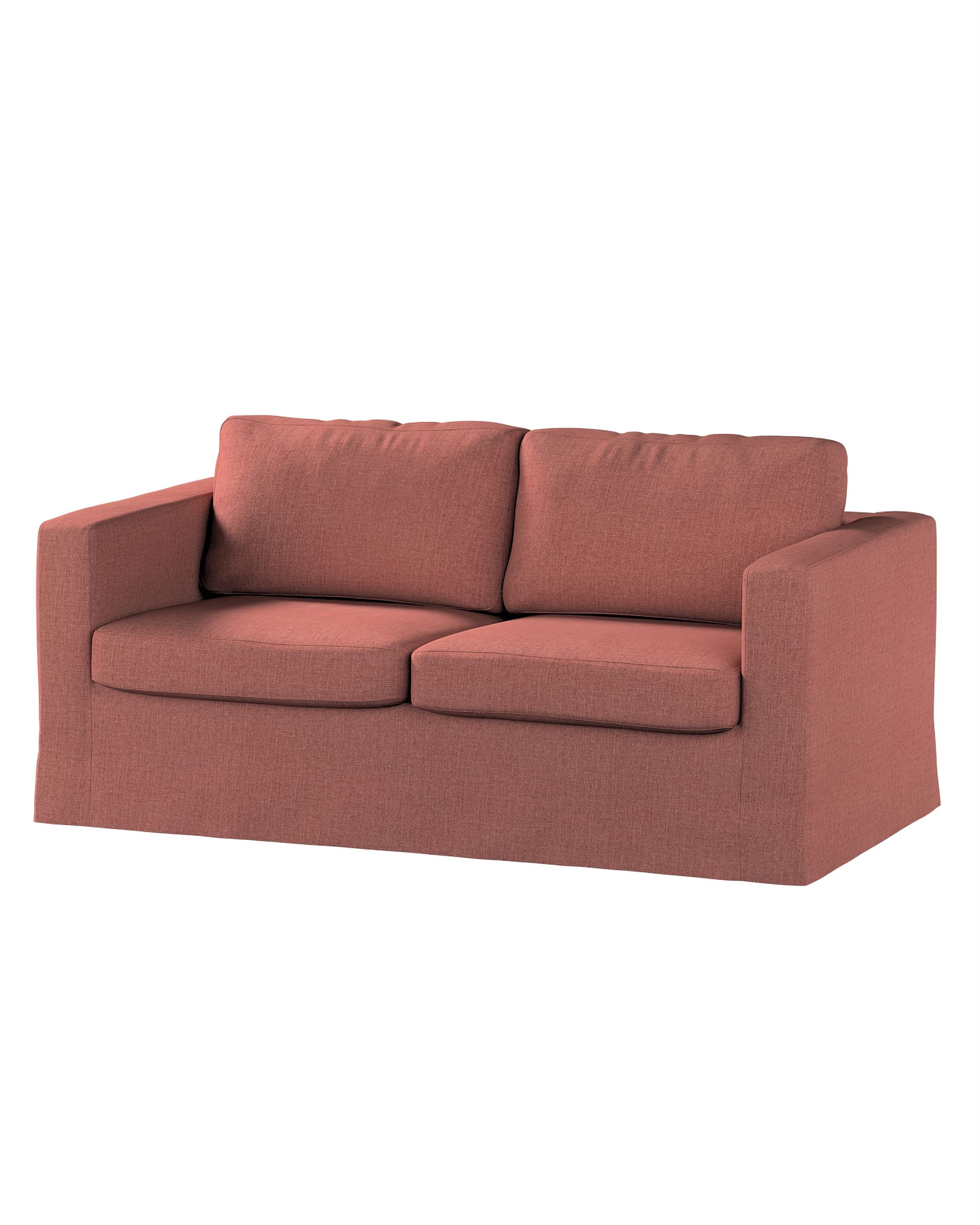 Bezug für Karlstad 2-Sitzer Sofa nicht ausklappbar, lang Farbe braun Stoff strukturiert