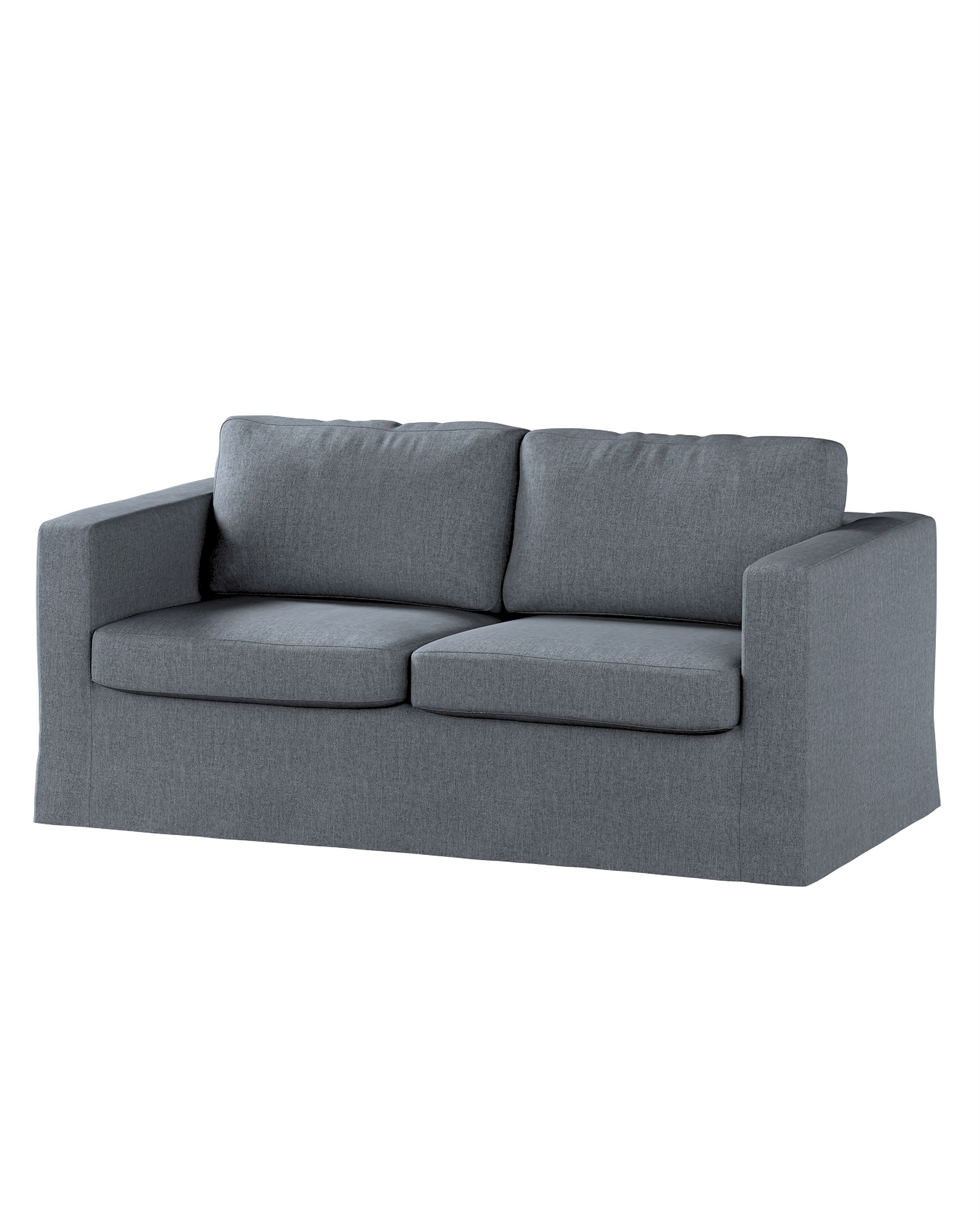 Bezug für Karlstad 2-Sitzer Sofa nicht ausklappbar, lang Farbe grau Stoff strukturiert