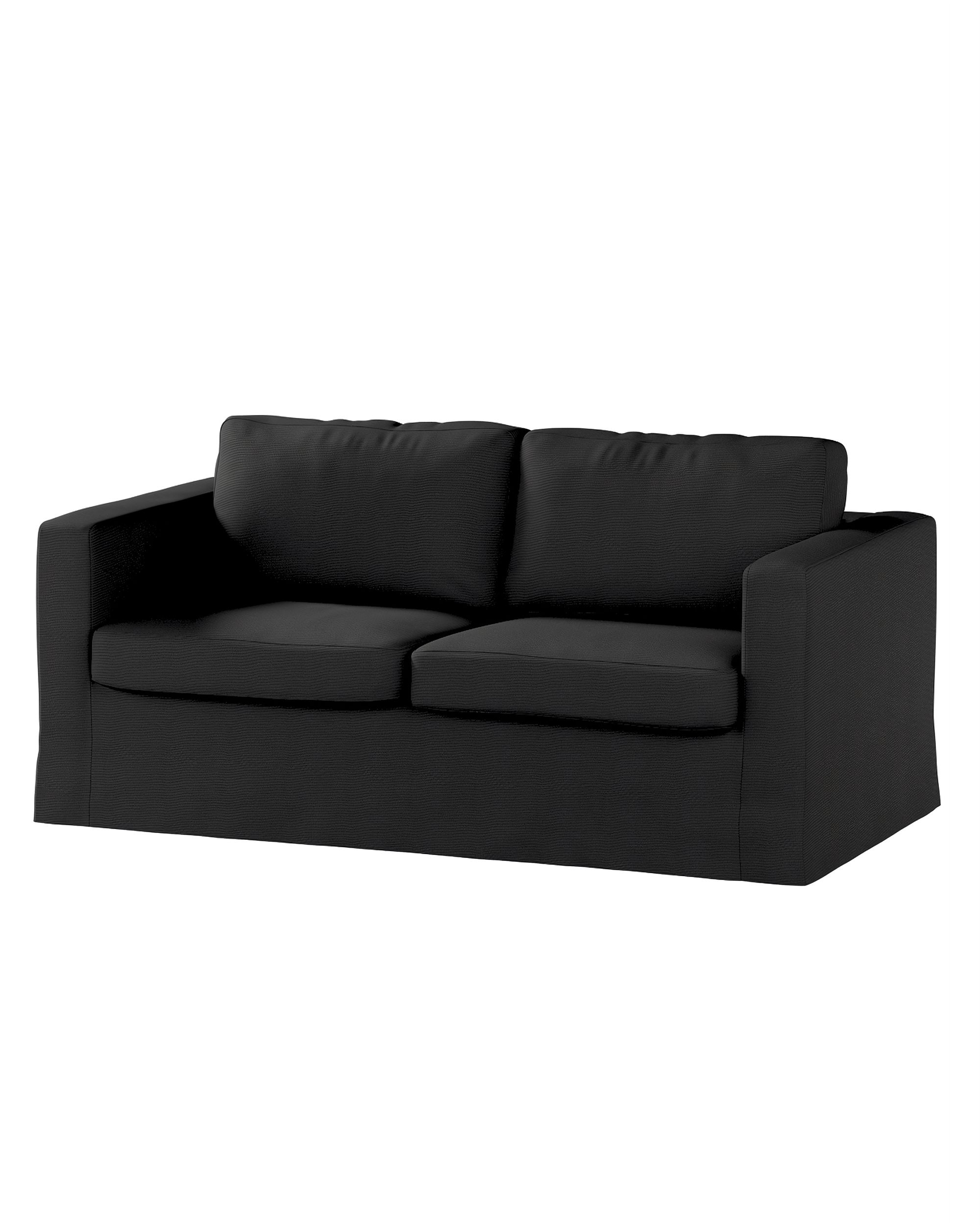 Bezug für Karlstad 2-Sitzer Sofa nicht ausklappbar, lang Farbe schwarz Stoff strukturiert