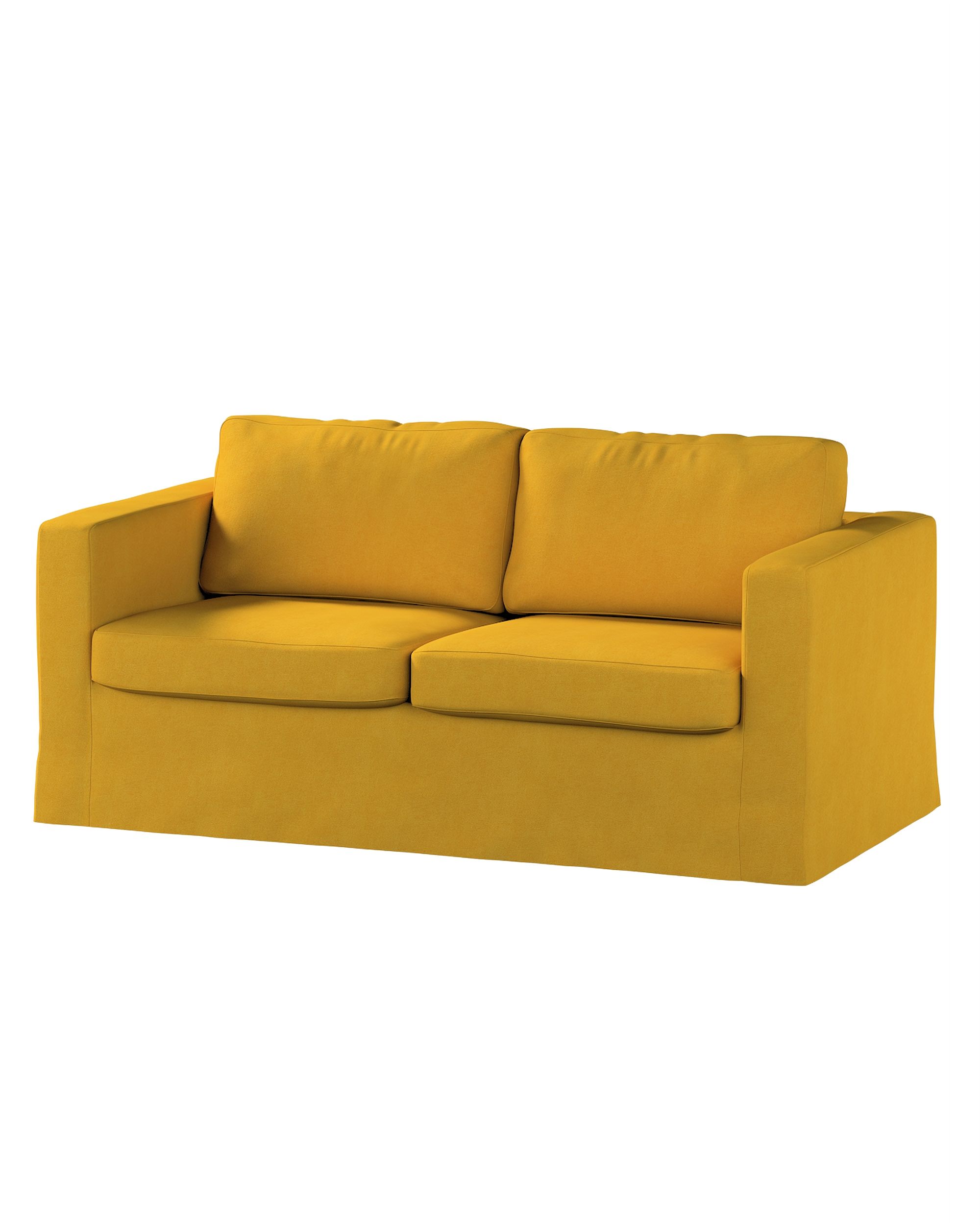 Bezug für Karlstad 2-Sitzer Sofa nicht ausklappbar, lang Farbe gelb Stoff strukturiert