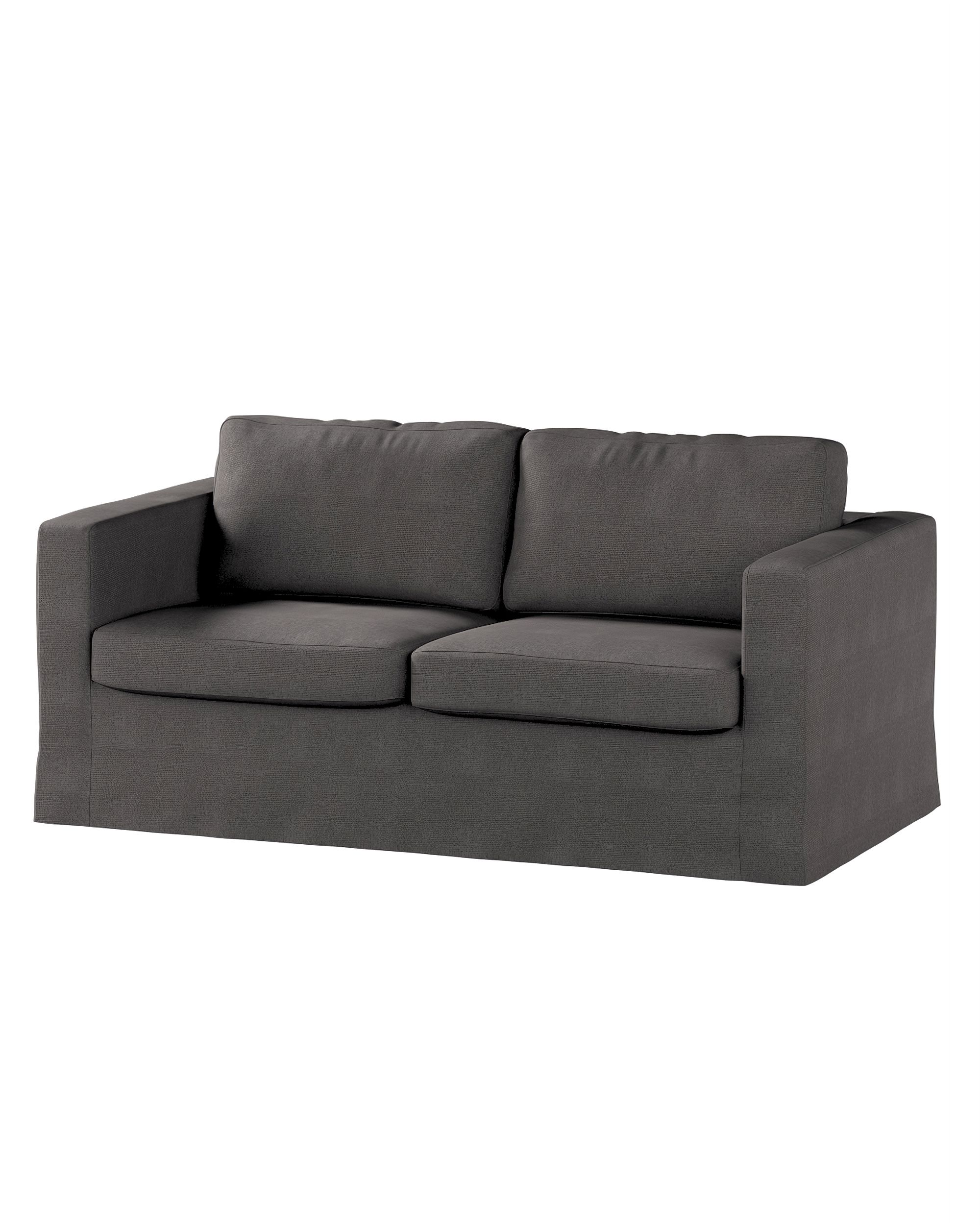 Bezug für Karlstad 2-Sitzer Sofa nicht ausklappbar, lang Farbe grau Stoff strukturiert