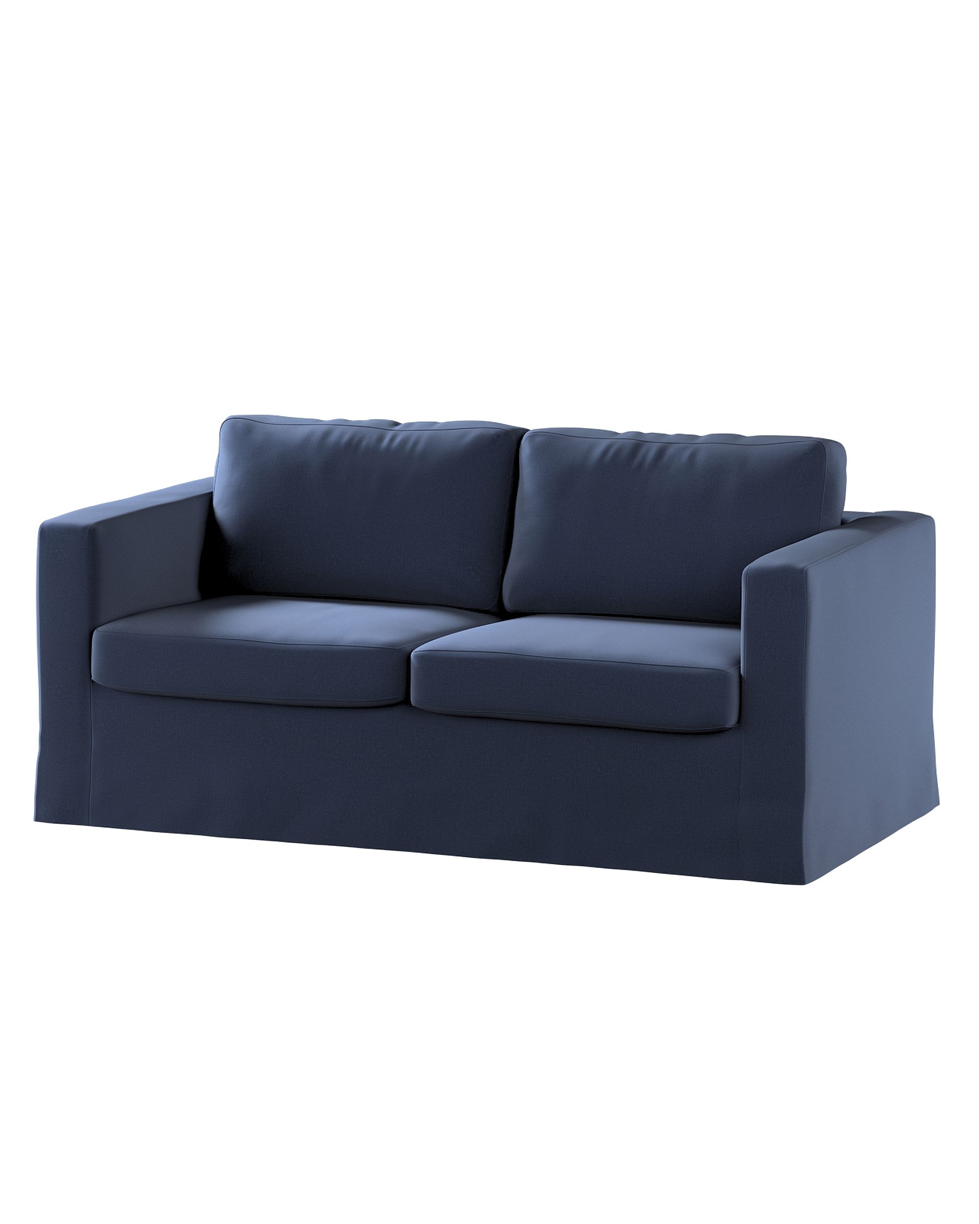Bezug für Karlstad 2-Sitzer Sofa nicht ausklappbar, lang Farbe dunkelblau Stoff samt