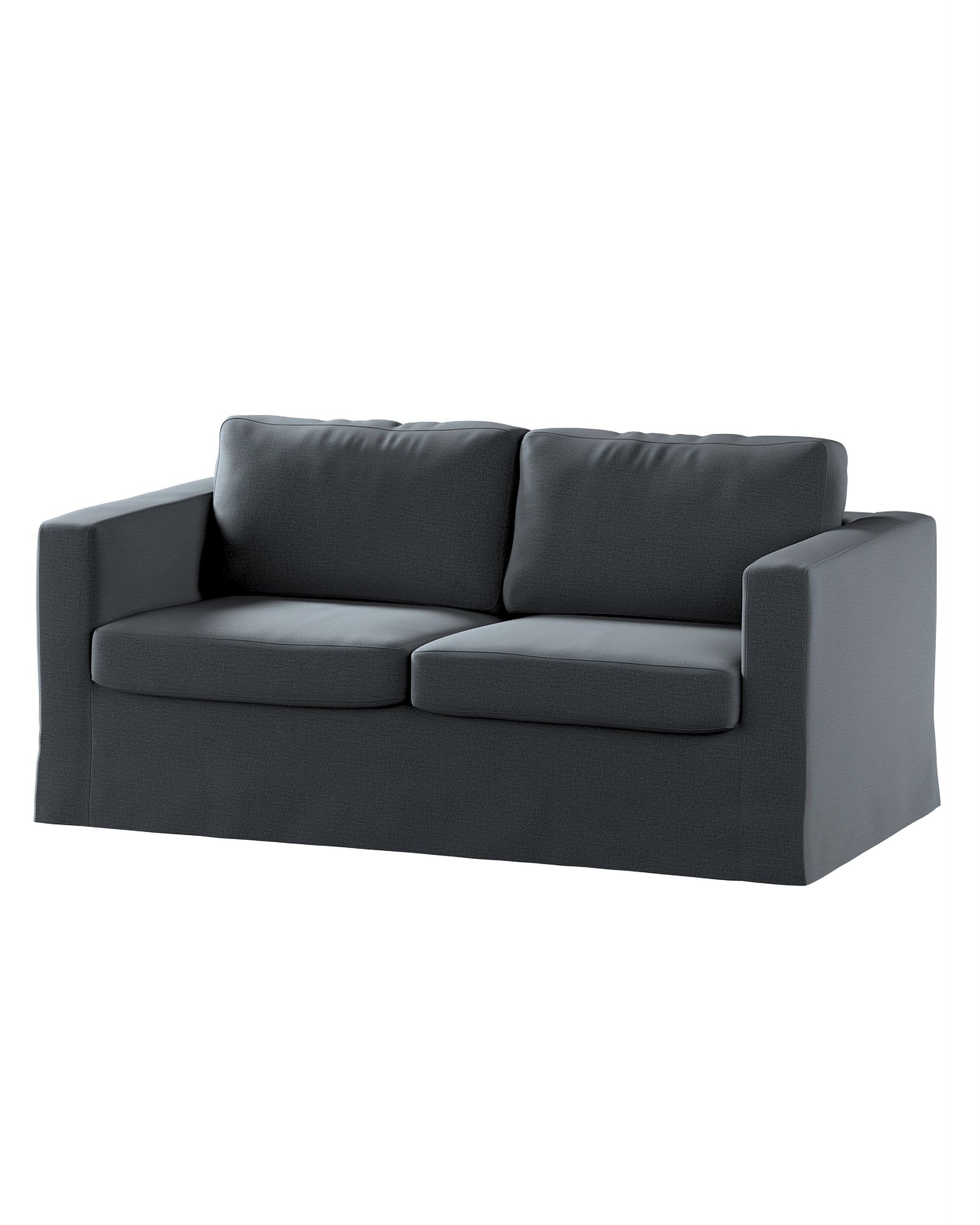 Bezug für Karlstad 2-Sitzer Sofa nicht ausklappbar, lang Farbe grau Stoff samt