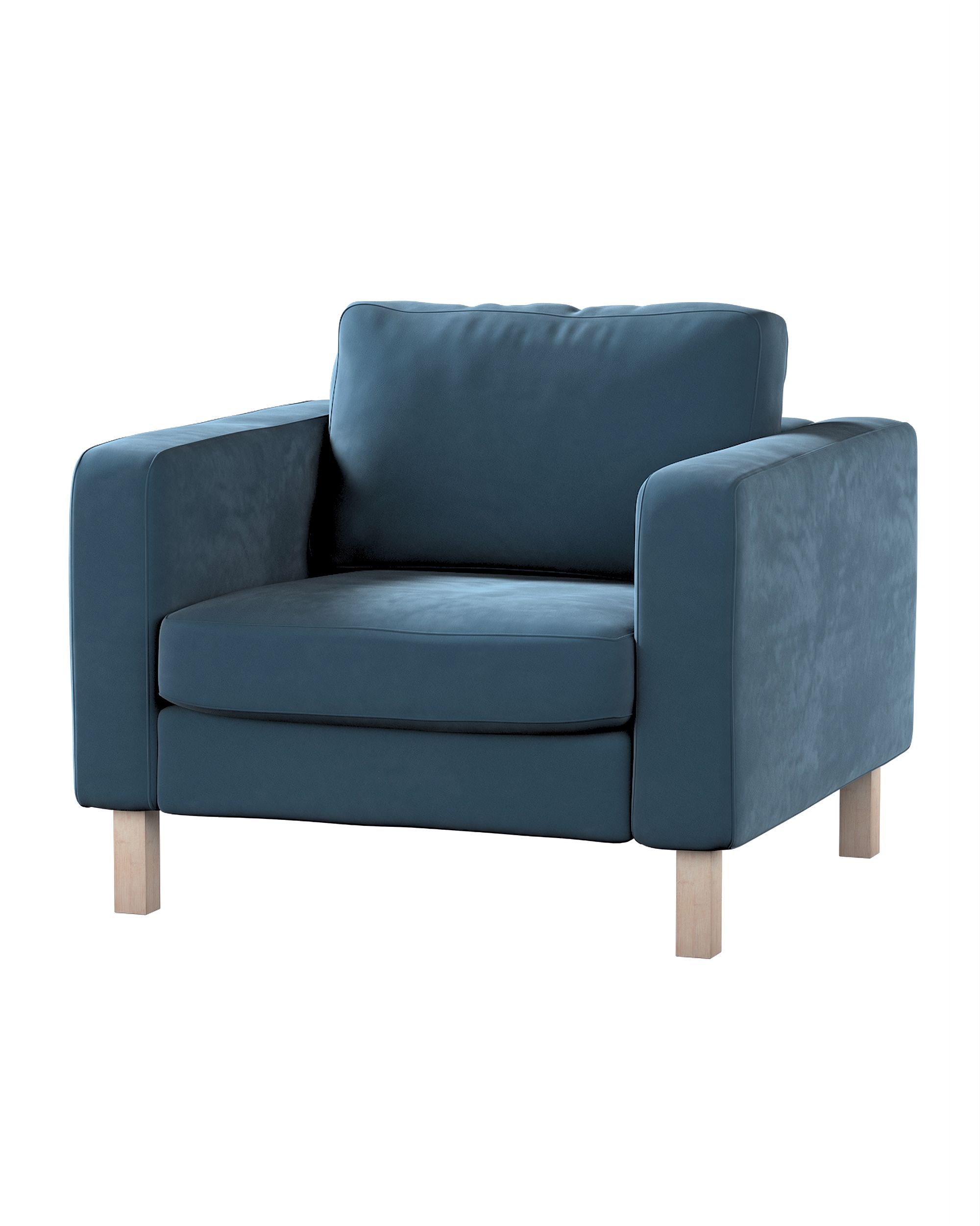 Bezug für Karlstad Sessel Farbe blau Stoff glänzend, samt