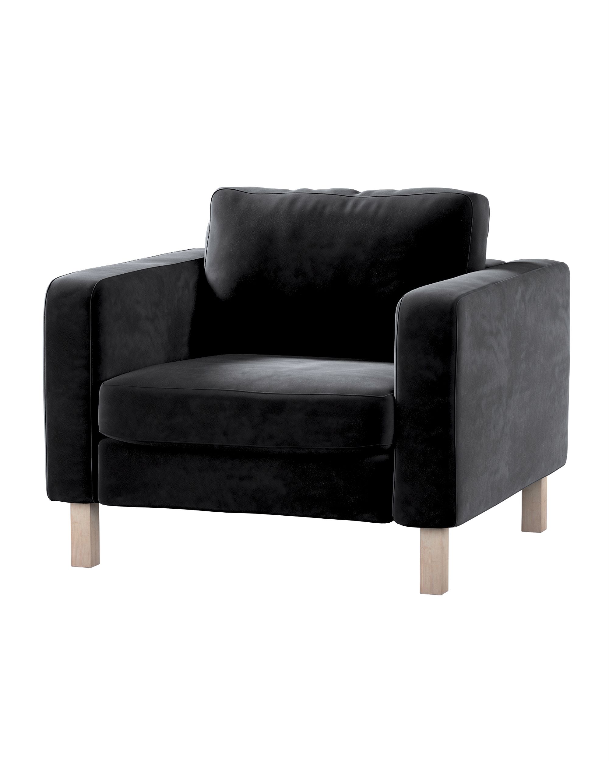 Bezug für Karlstad Sessel Farbe schwarz Stoff glänzend, samt