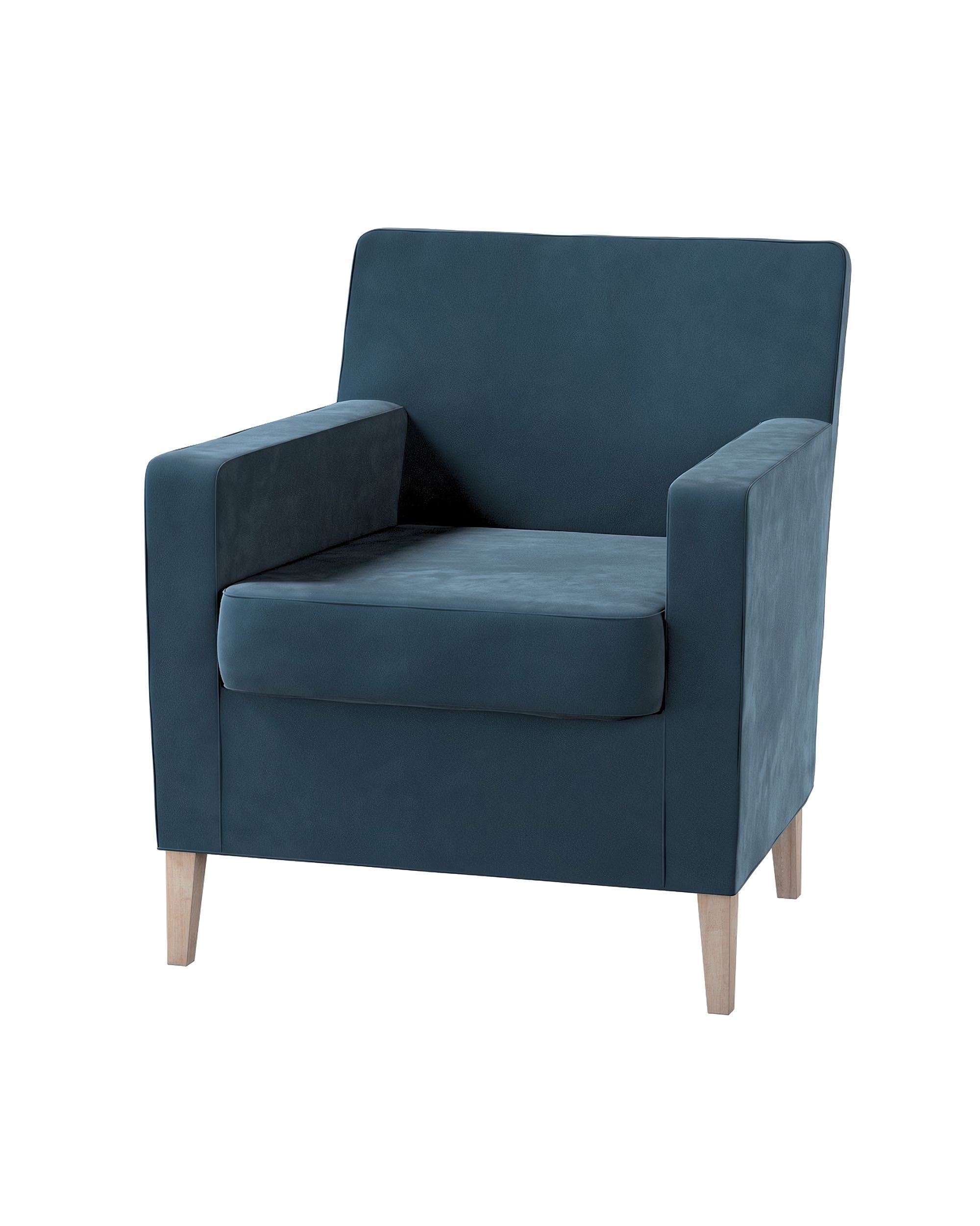 Bezug für Karlstad Sessel (hoch) Farbe blau Stoff glänzend, samt